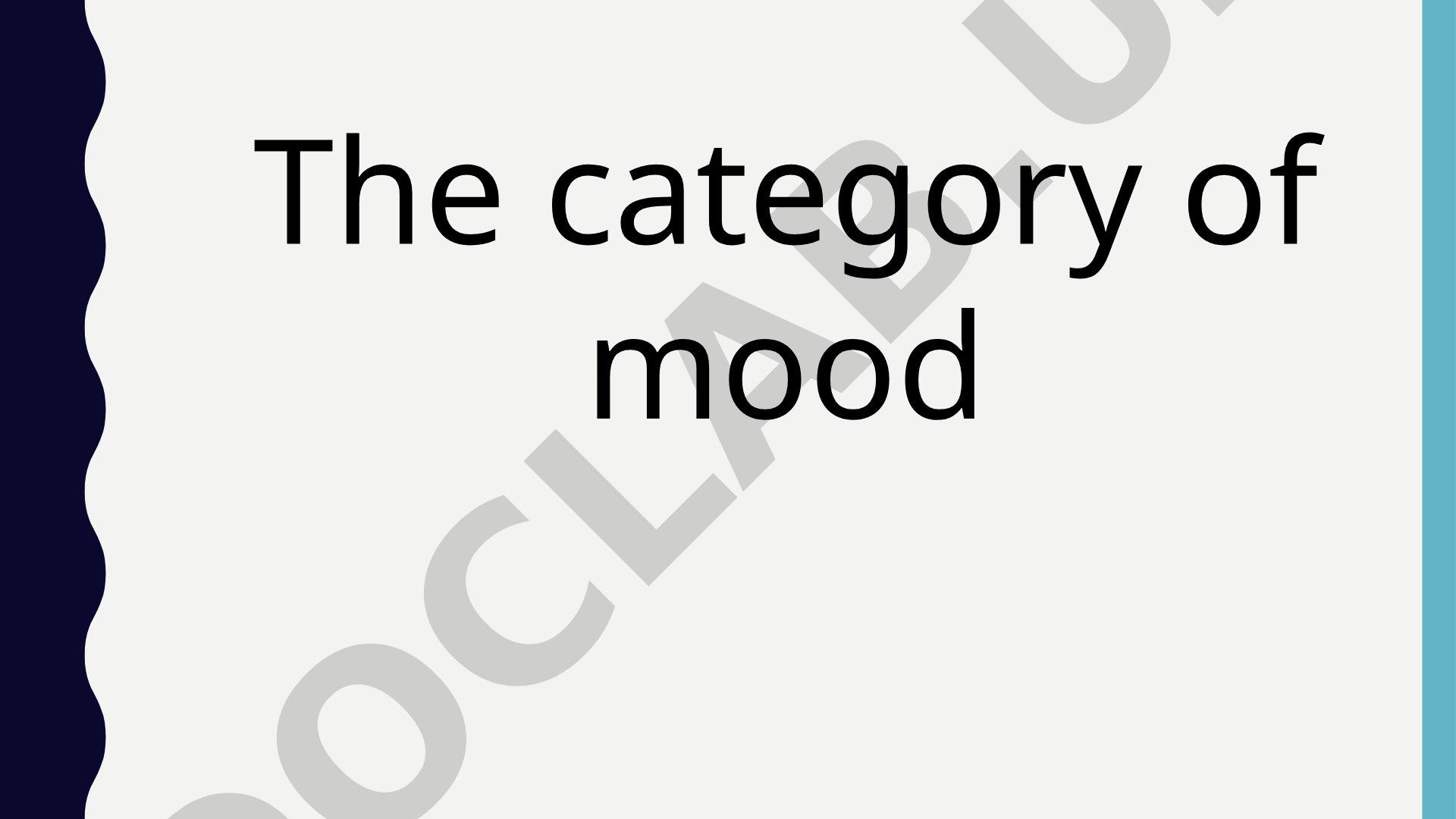 The Category of Mood in Verbs