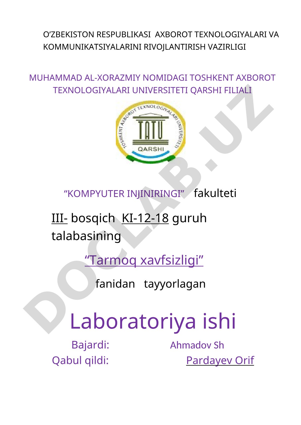 Tarmoq tuzulmasini xavfsizlik jihatdan monitoringlash