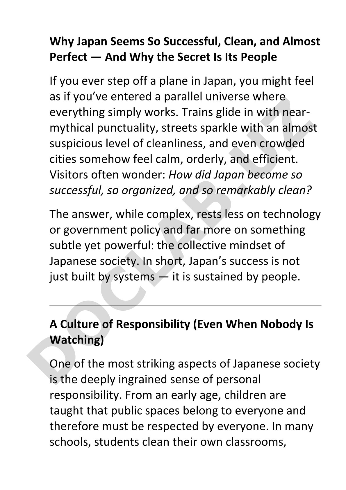 Why Japan Seems So Successful, Clean, and Almost Perfect