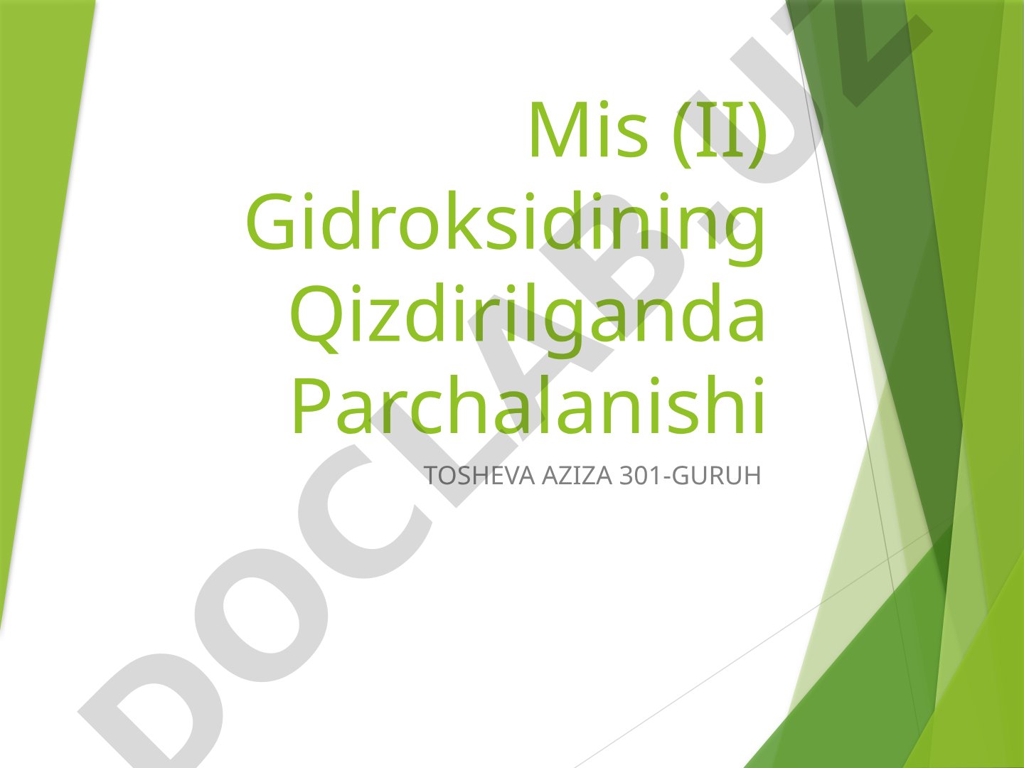 Mis (II) Gidroksidining Qizdirilganda Parchalanishi