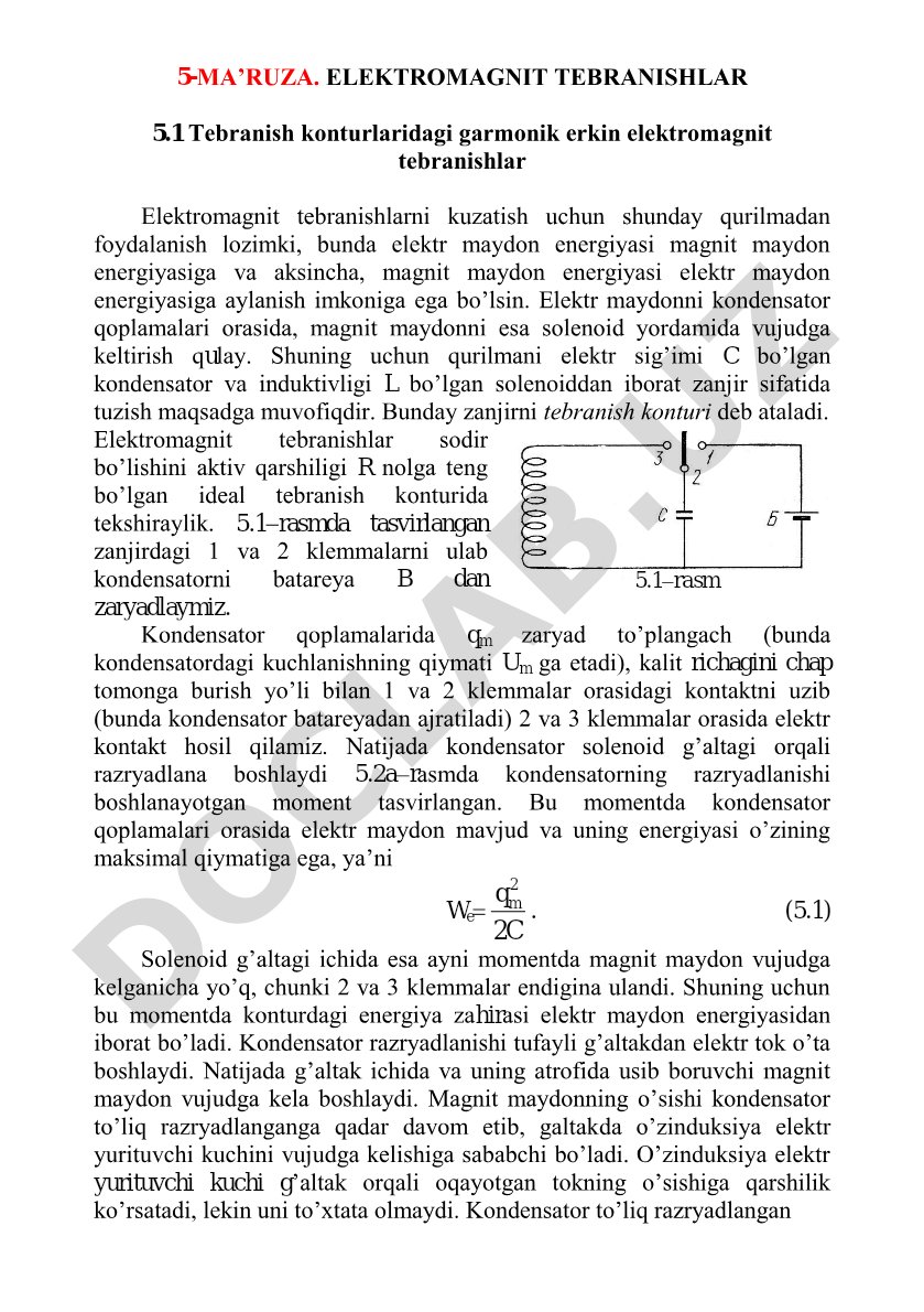 ELEKTROMAGNIT TEBRANISHLAR