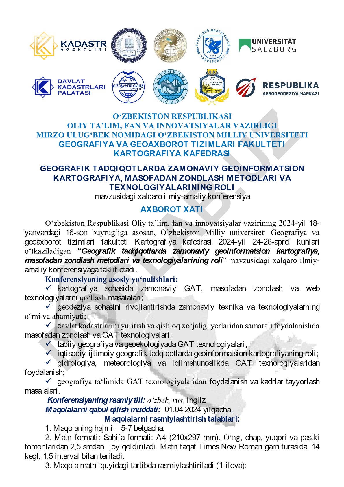 Geografik tadqiqotlarda zamonaviy geoinformatsion kartografiya, masofadan zondlash metodlari va texnologiyalarining roli