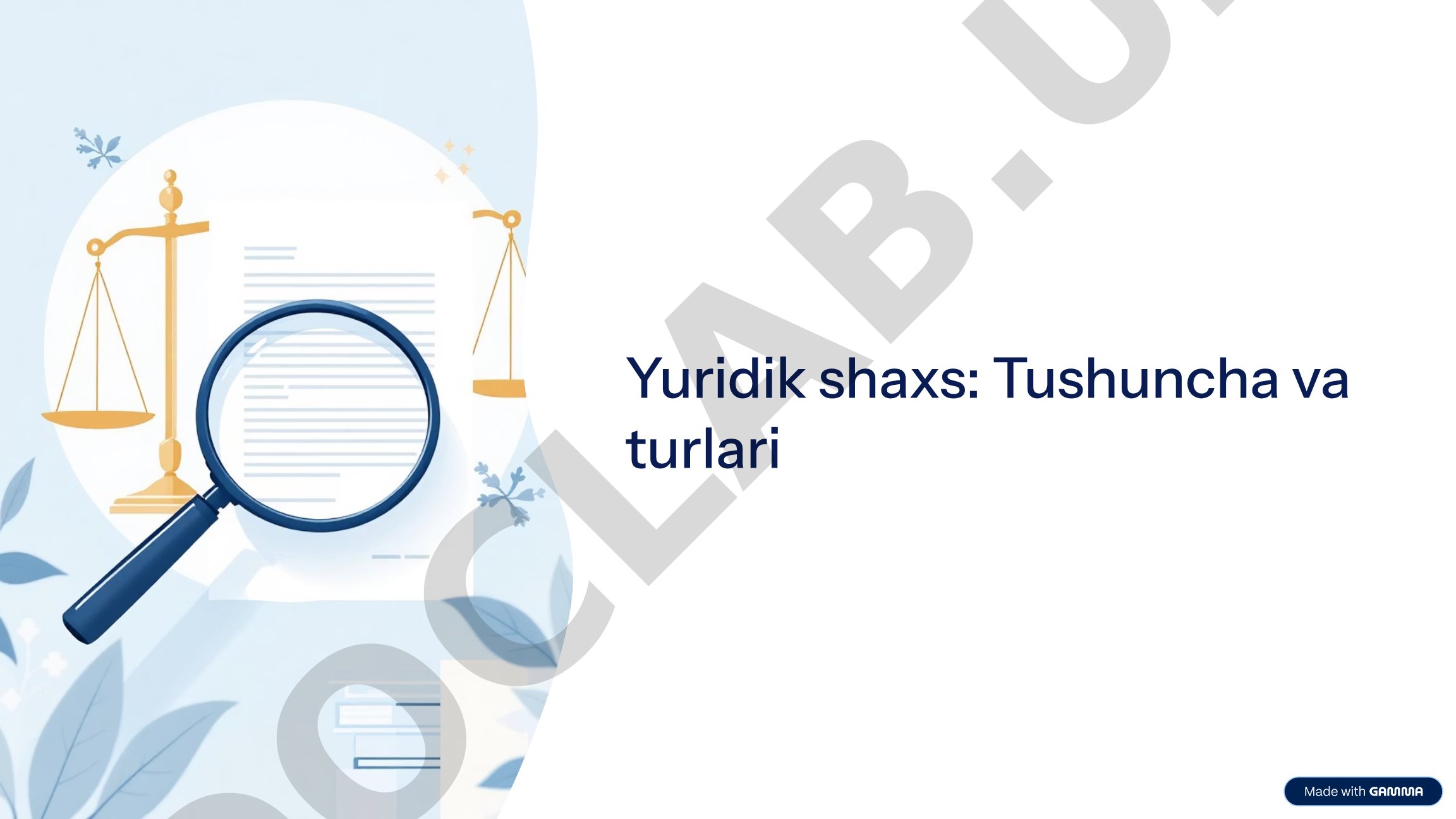 Yuridik shaxs: Tushuncha va turlari