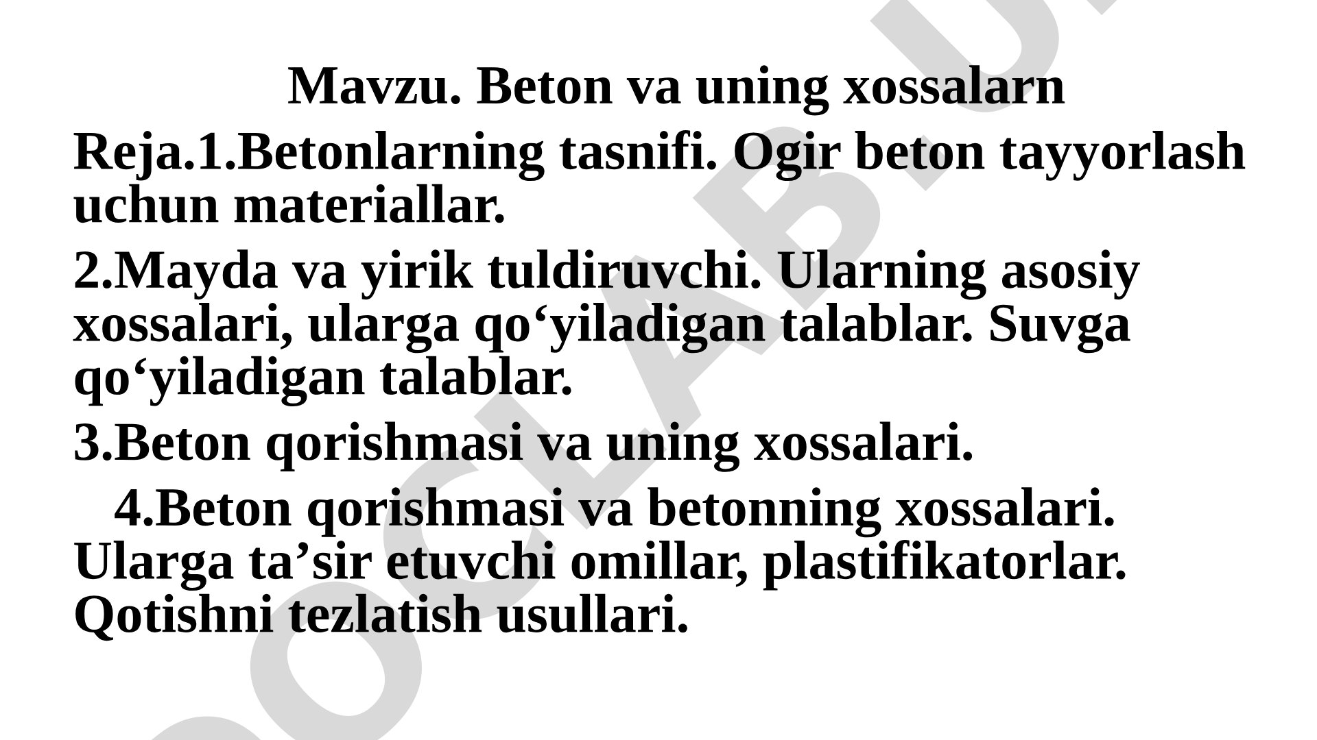 Beton va uning xossalari