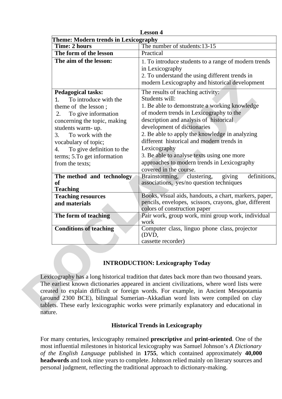 Modern trends in Lexicography
