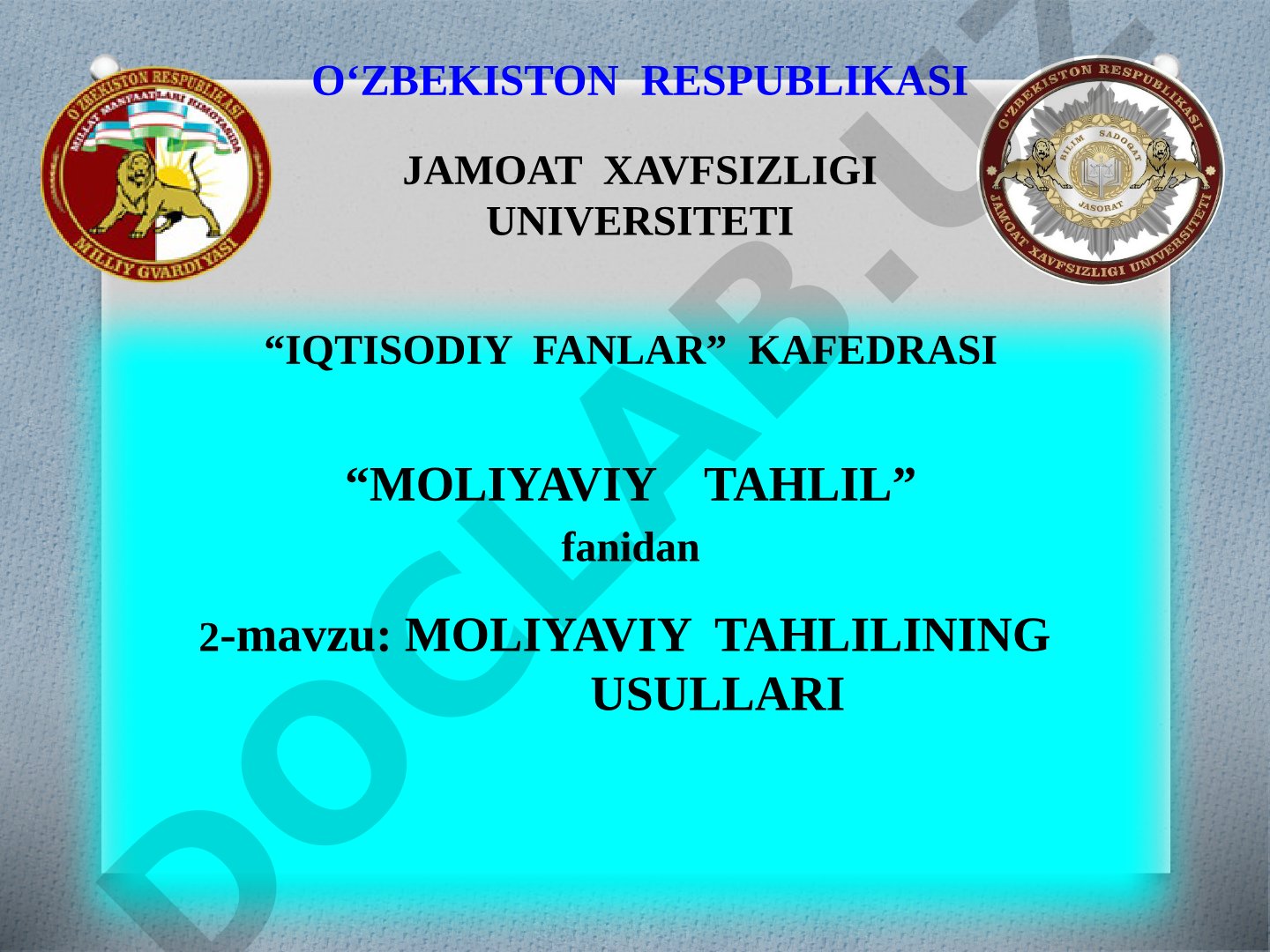 Moliyaviy tahlilining usullari