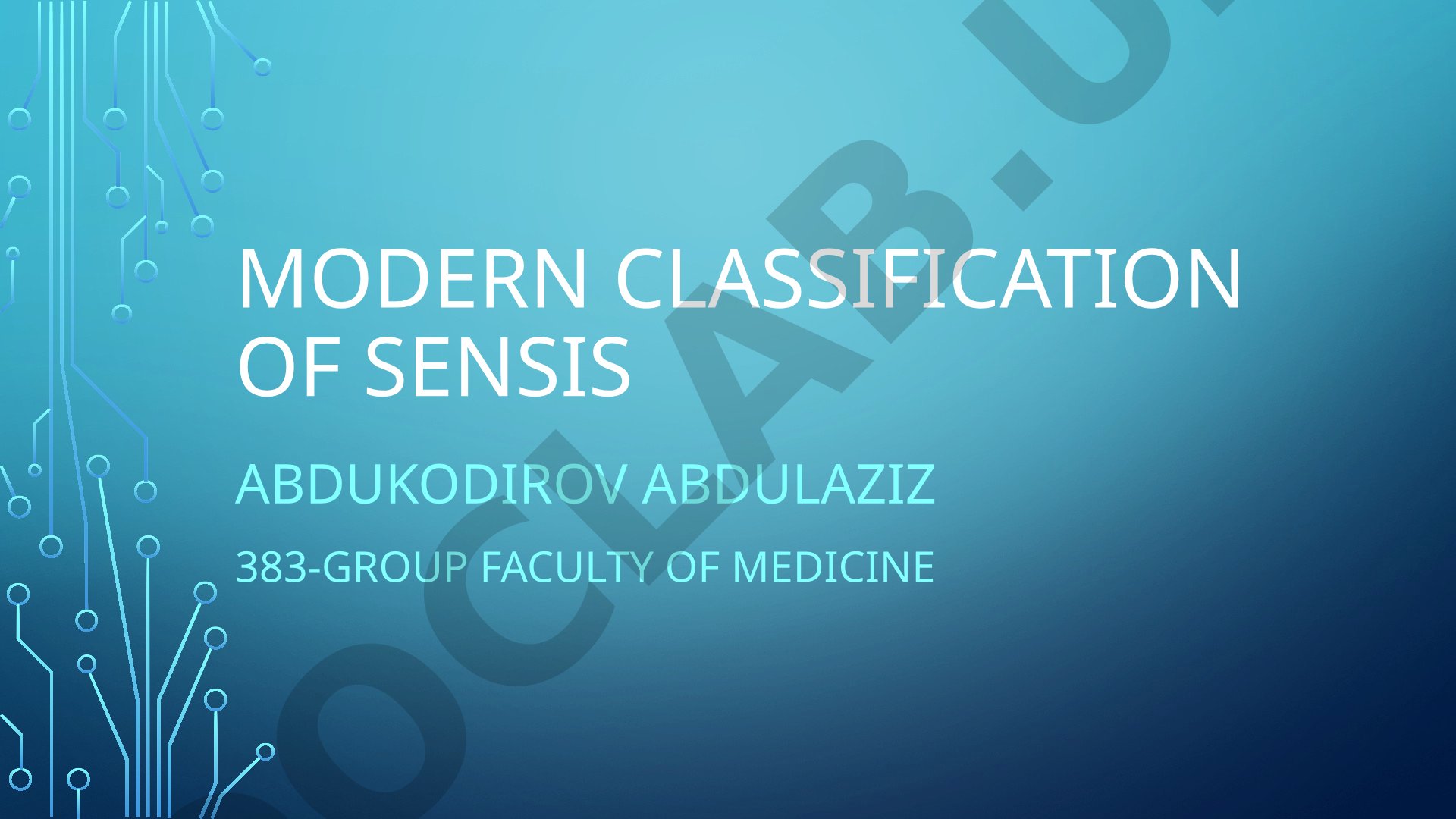 Modern classification of sepsis