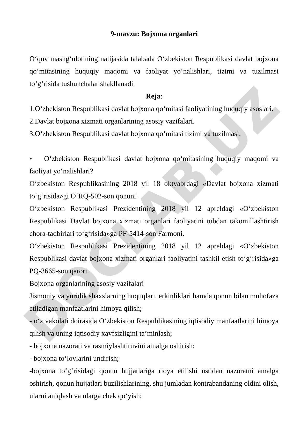 Bojxona organlari