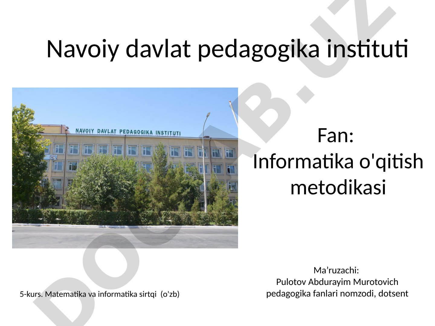 Informatika va axborot texnologiyalari fanidan darsdan tashqari mashg'ulotlarni tashkil etish metodikasi