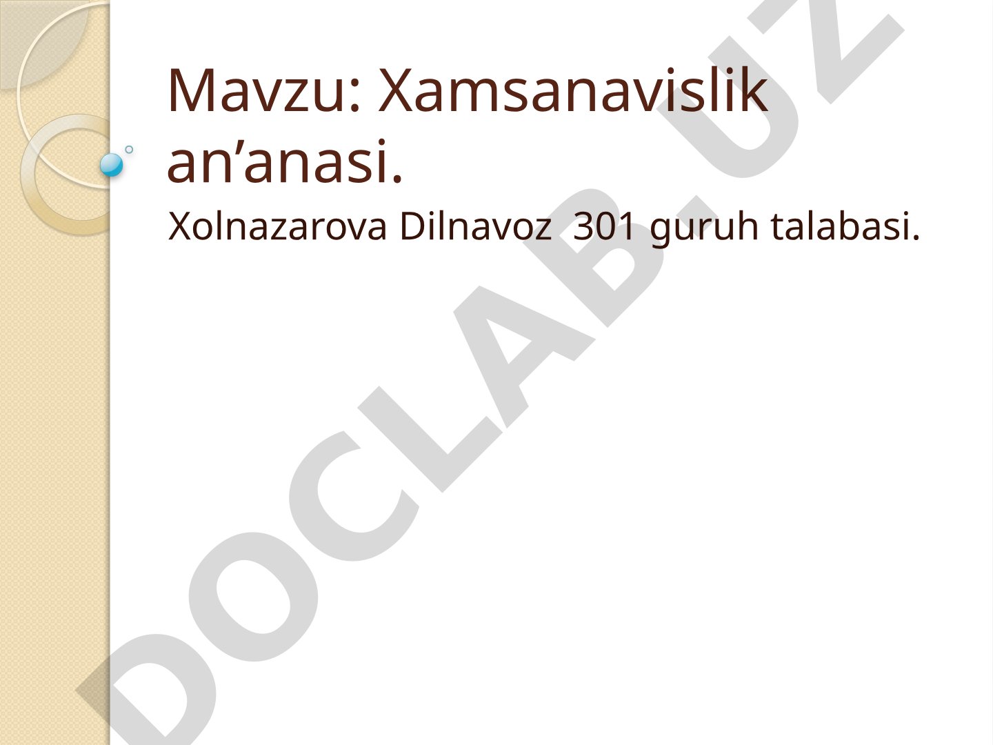 Nizomiy Ganjaviy, Xusrav Dehlaviy, Jomiy va Navoiyning Xamsa asarlari haqida taqdimot
