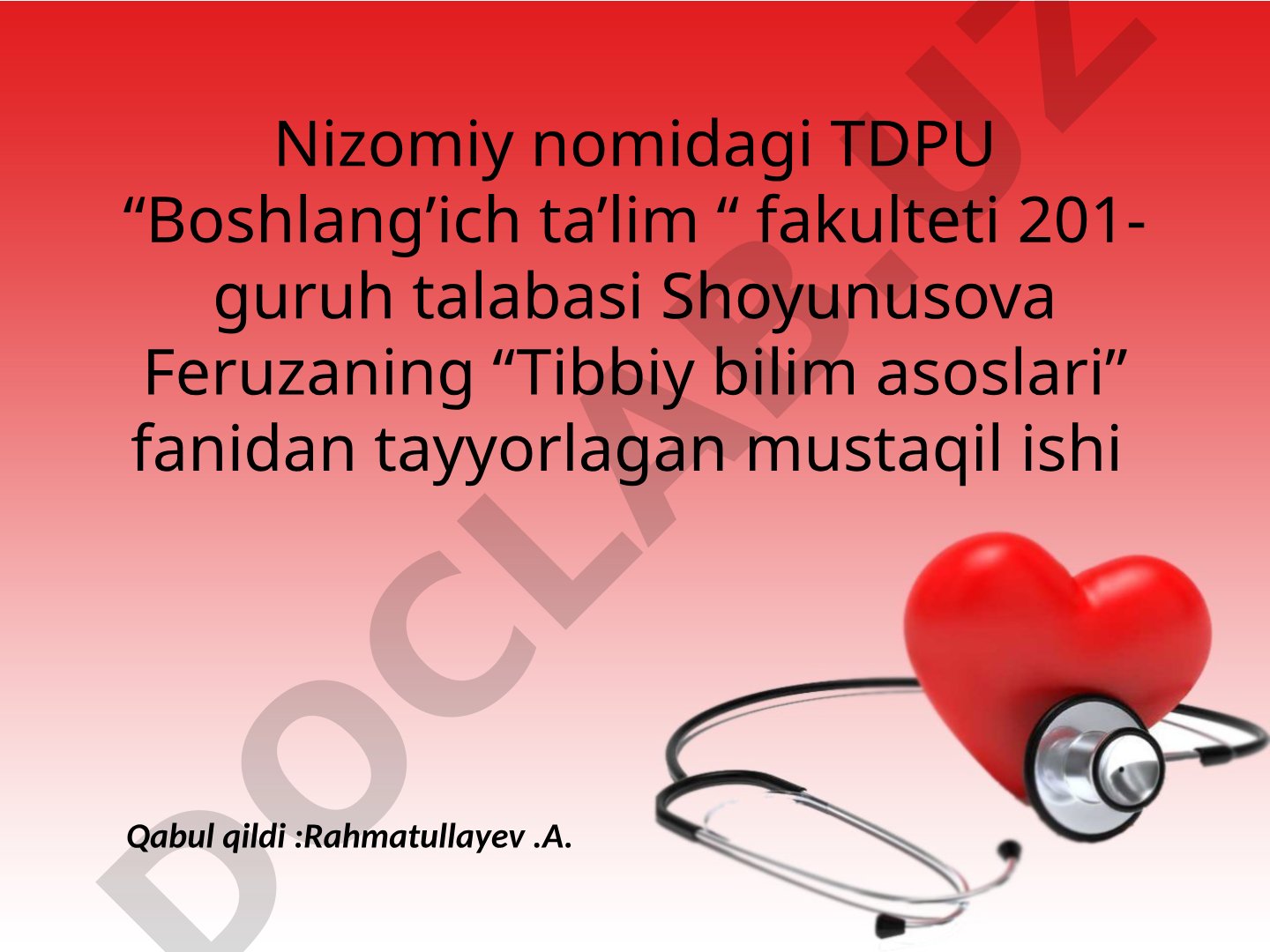 Arterial Gipertenziya kassaligi va birinchi yordam