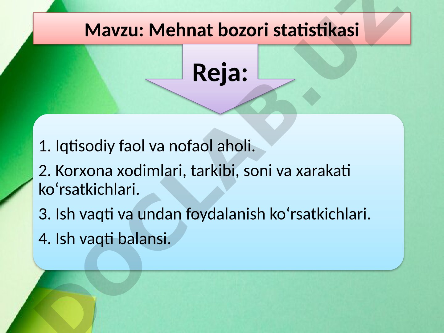Mehnat bozori statistikasi