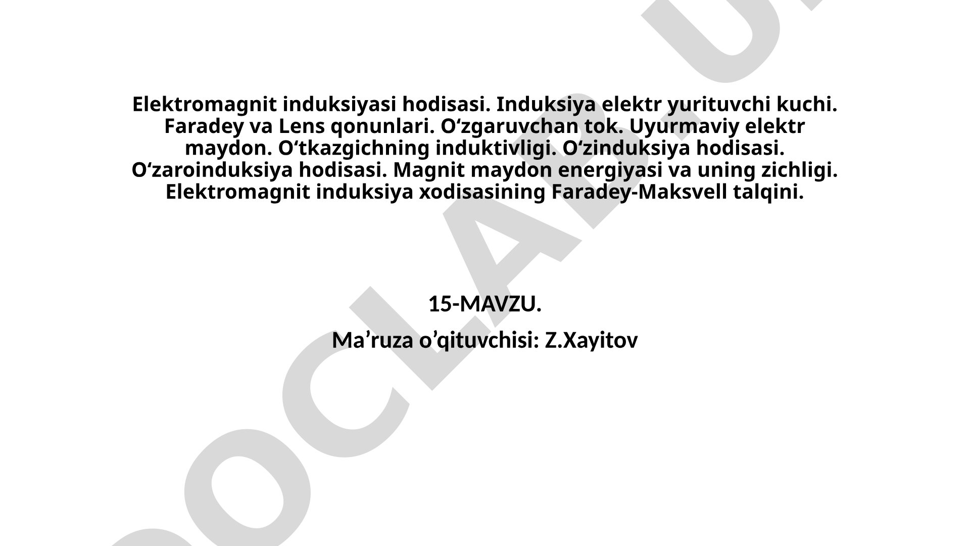 Elektromagnit induksiyasi hodisasi