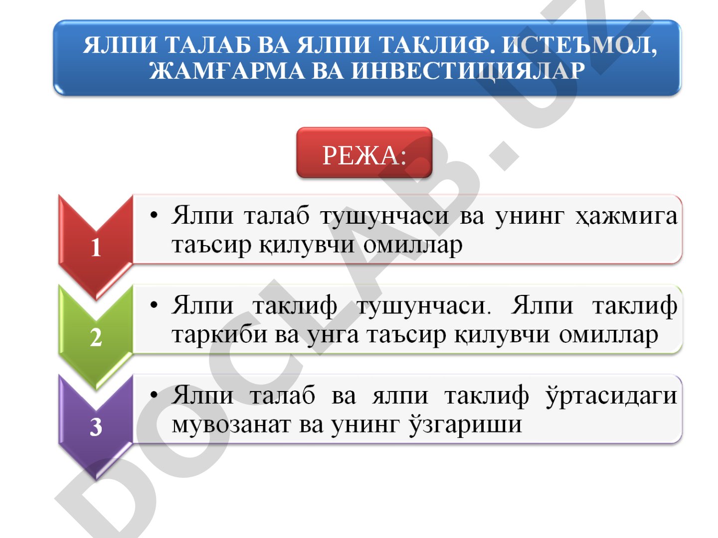 Yalpi talab va yalpi taklifning o'zgarish omillari