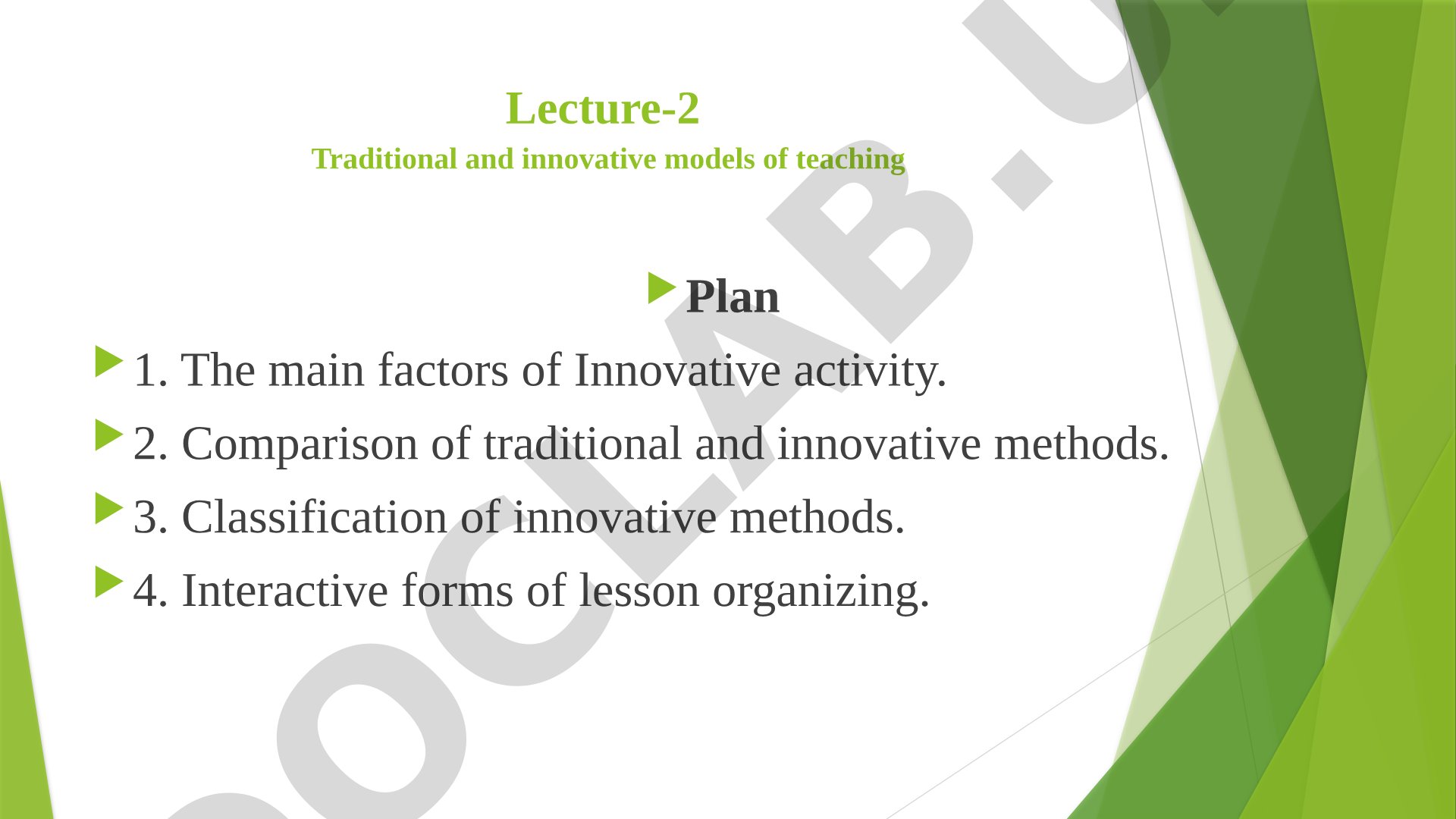 Traditional and innovative models of teaching