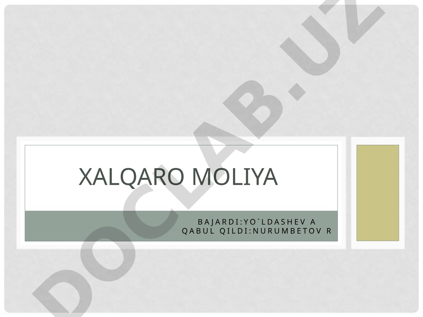 Moliyaviy derivativlar bozori, turlari, funksiyalari va istiqbollari haqida taqdimot