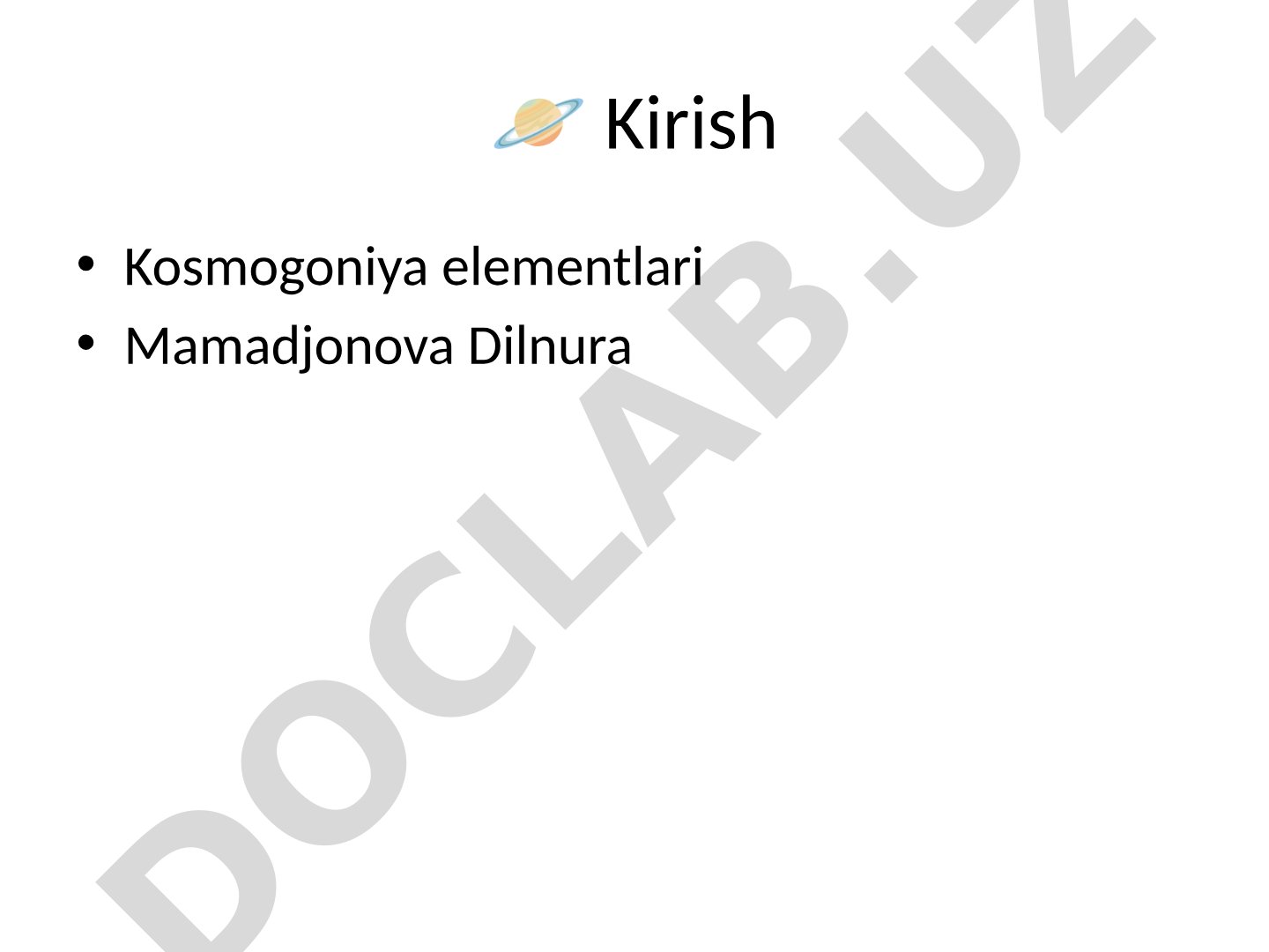 Kosmogoniya tushunchasi, koinot shakllanish nazariyalari va yulduzlar paydo bo'lishi