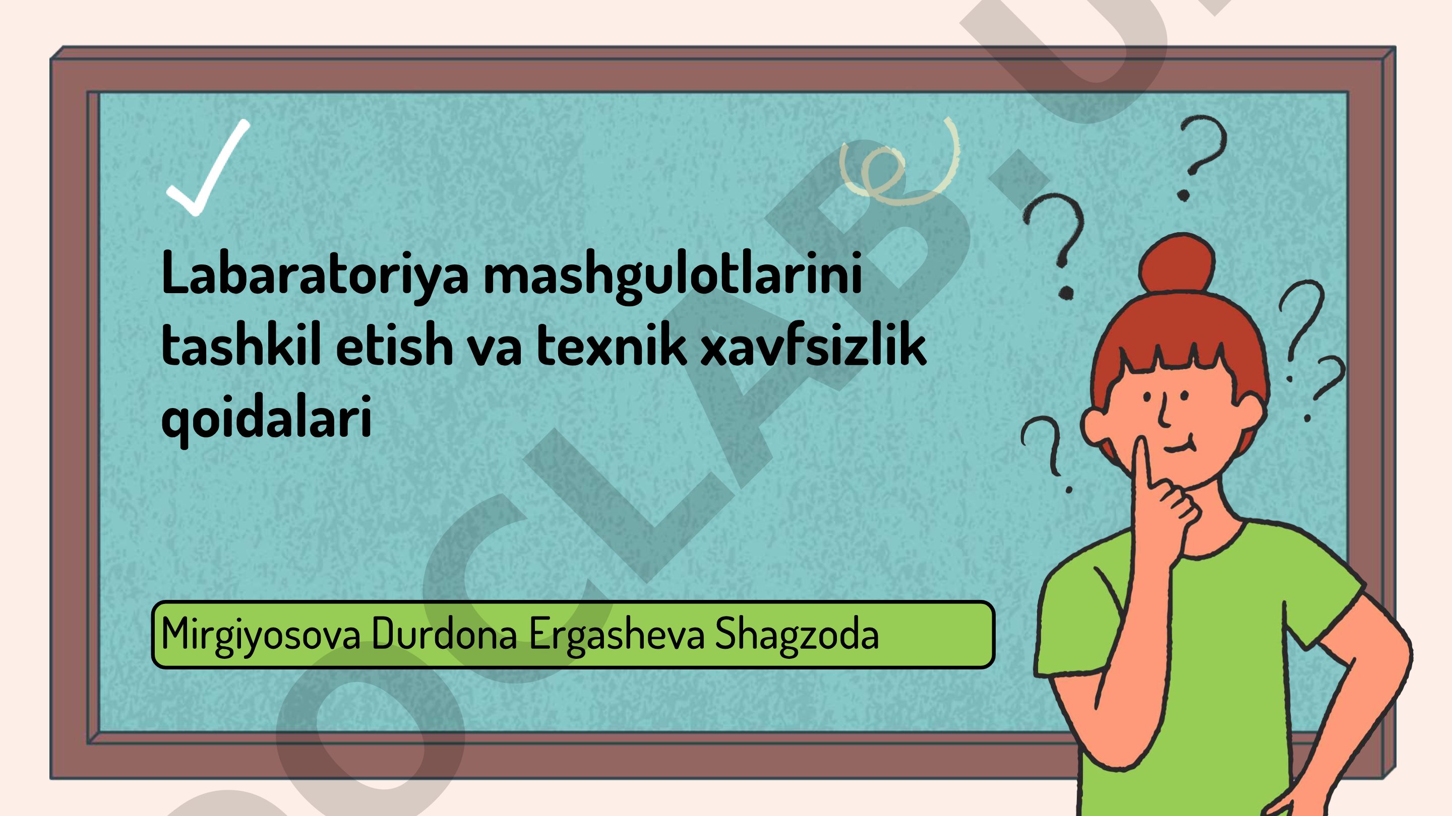 Laboratoriya mashg'ulotlarini tashkil etish va texnik xavfsizlik qoidalari