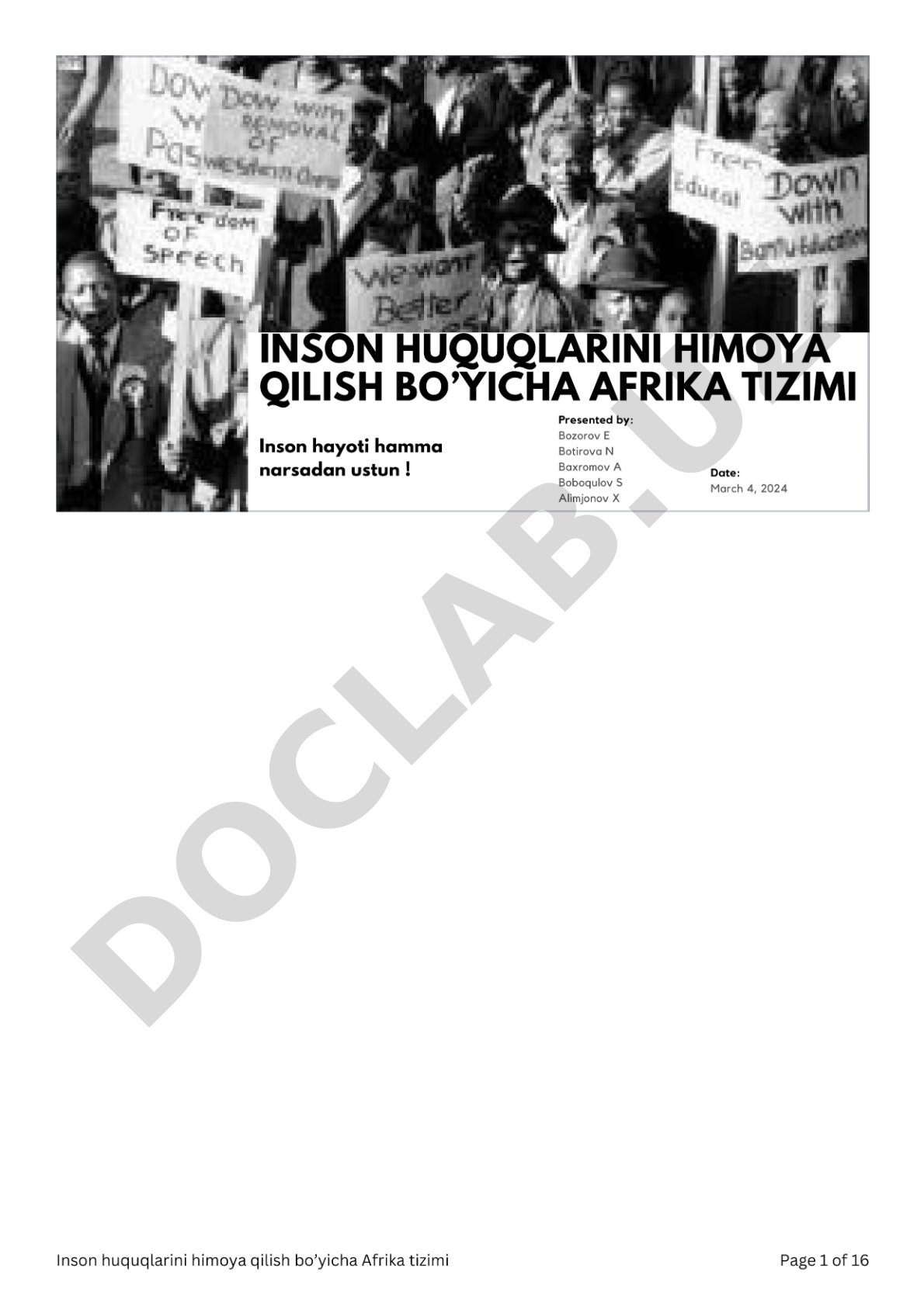 Inson huquqlarini himoya qilish bo'yicha Afrika tizimi