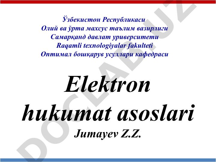 Elektron hukumat asoslari