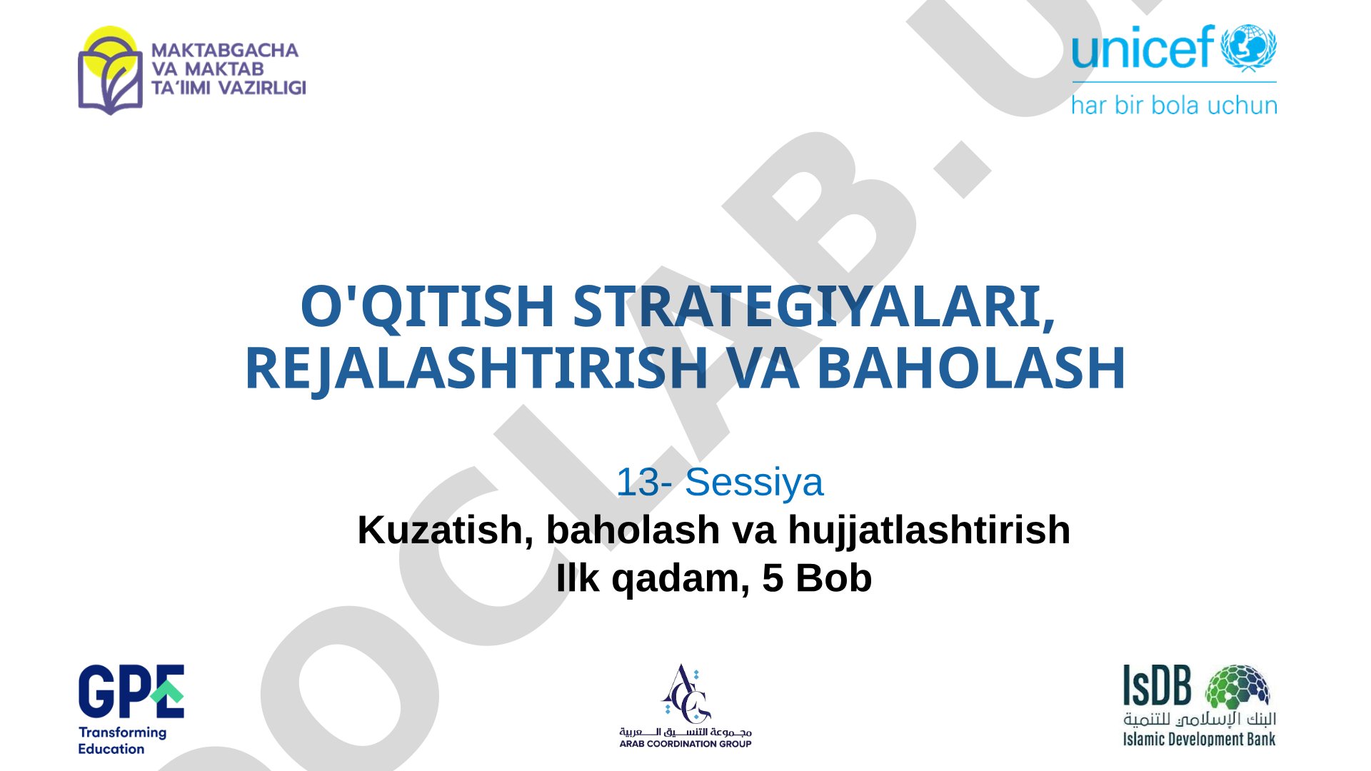 Maktabgacha ta'limda kuzatish, baholash va hujjatlashtirish