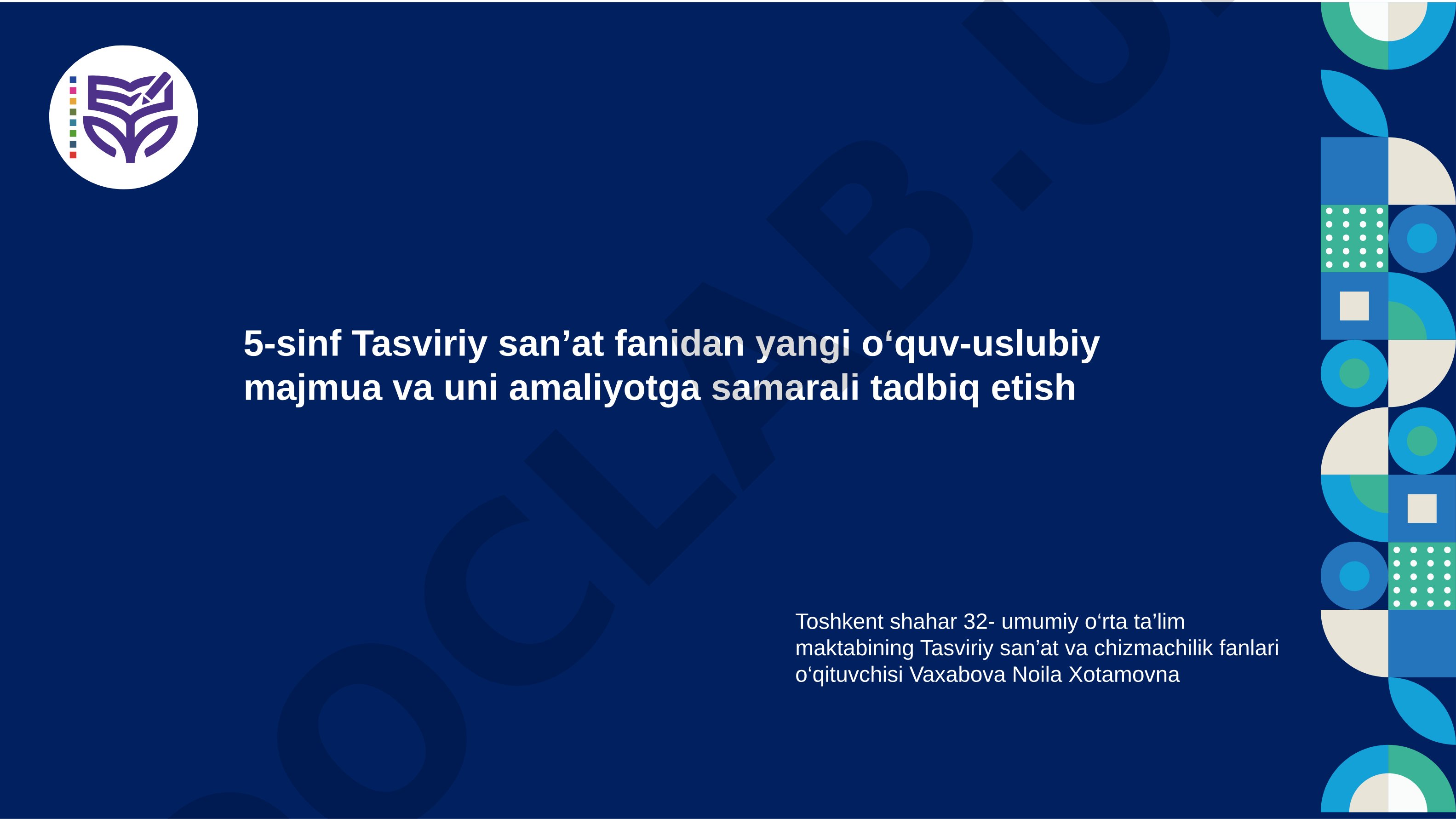 5-sinf Tasviriy san’at fanidan yangi o‘quv-uslubiy majmua