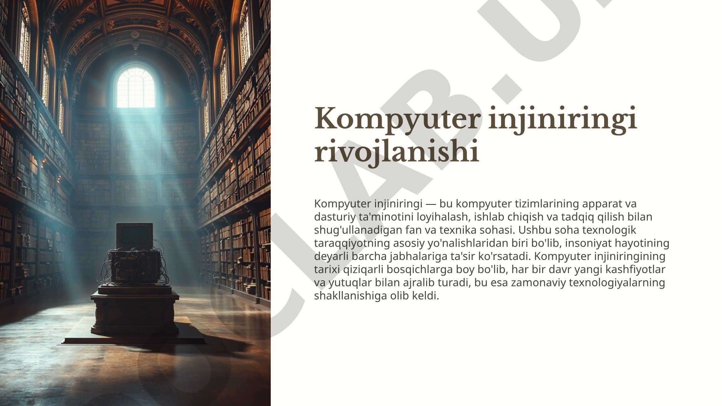 Kompyuter injiniringi tarixi, dastlabki kompyuterlardan zamonaviy texnologiyalargacha
