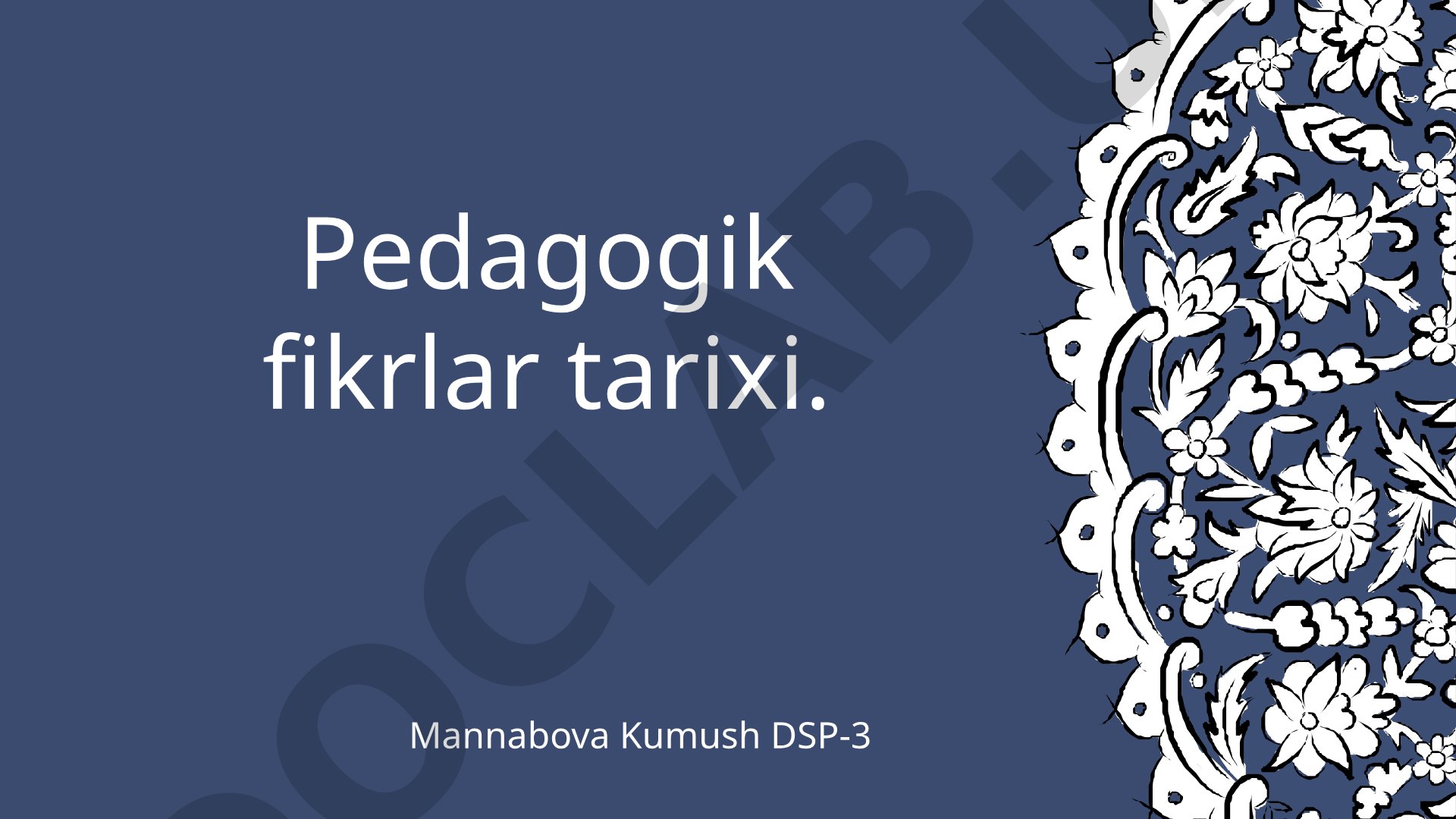 Pedagogik fikrlar tarixi