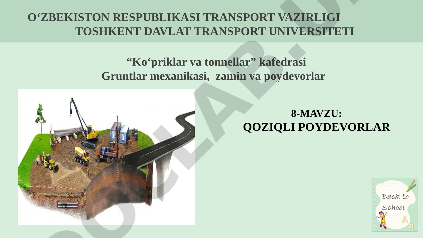 Qoziqli poydevorlar turlari, o'rnatish, hisoblash va loyihalash haqida taqdimot