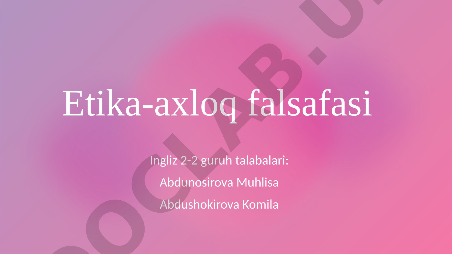Etika-axloq falsafasi