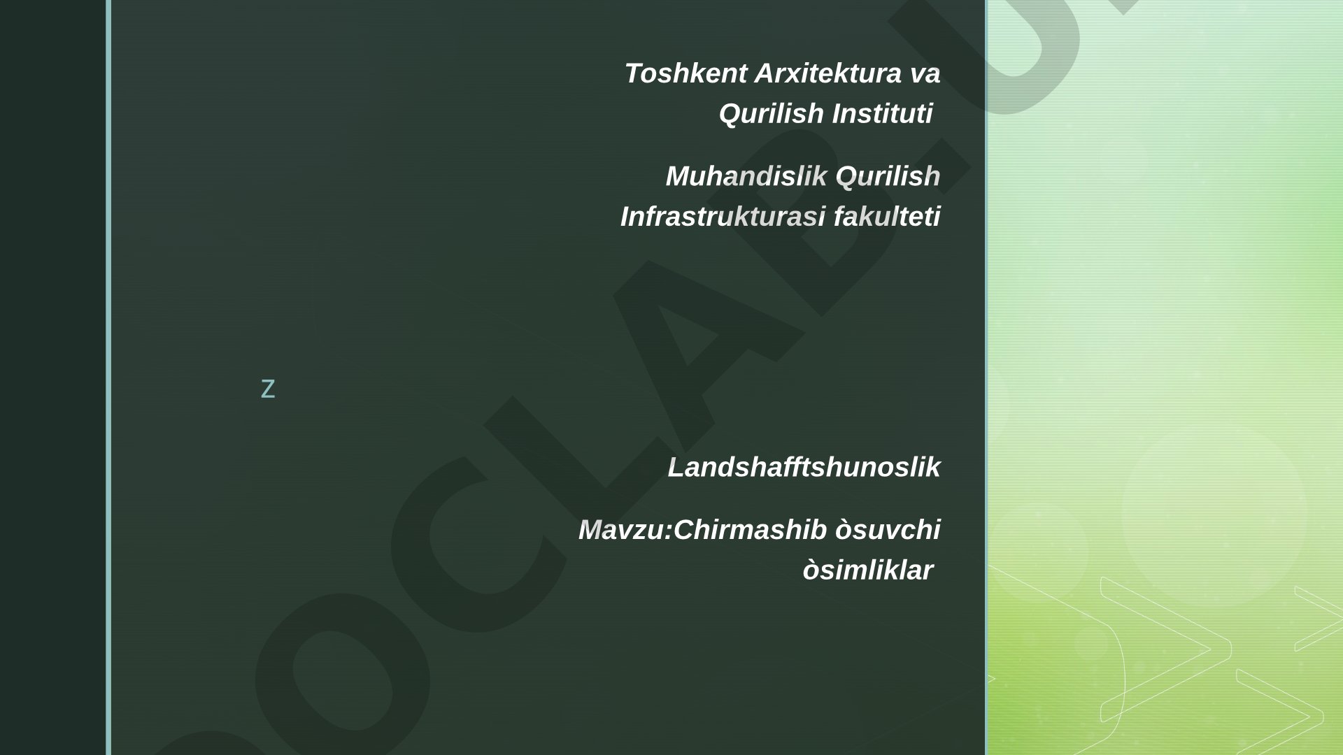 Lianalar oilasi, chirmashib o'suvchi o'simliklar hayot sikli haqida taqdimot
