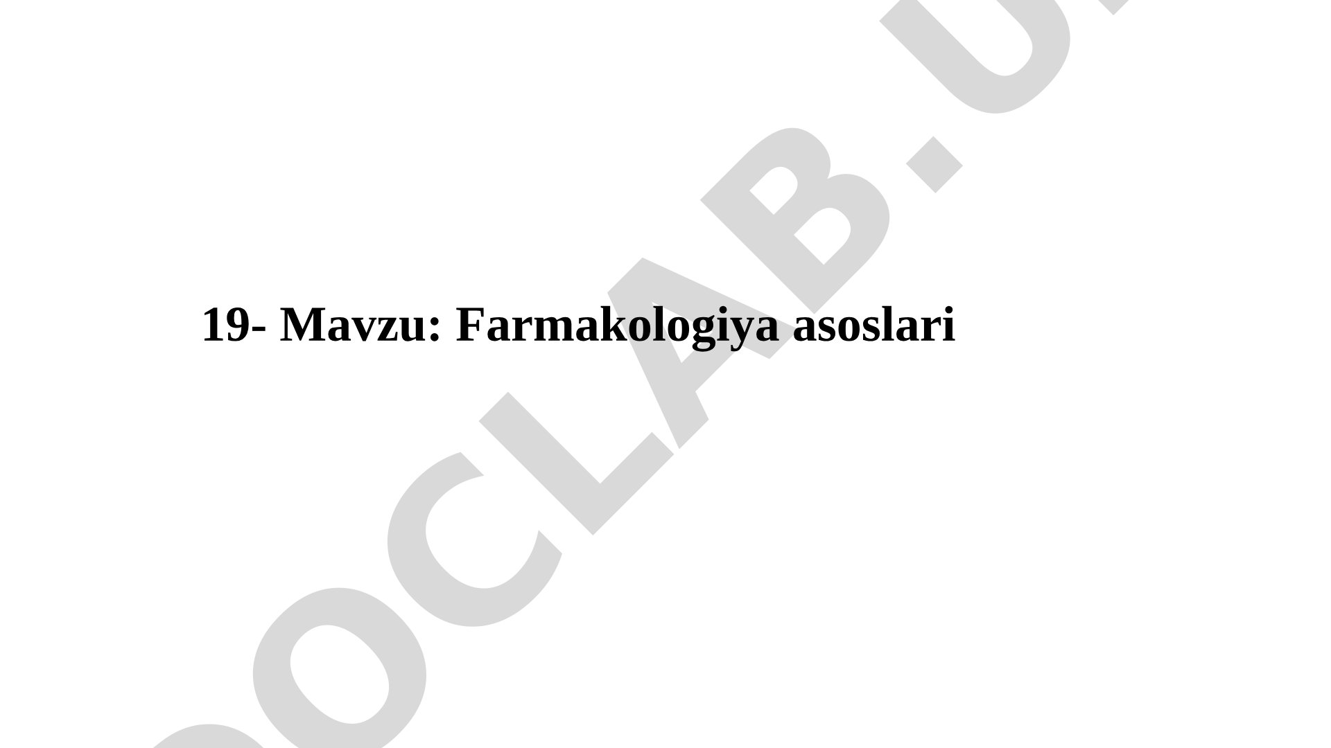 Farmakologiya asoslari