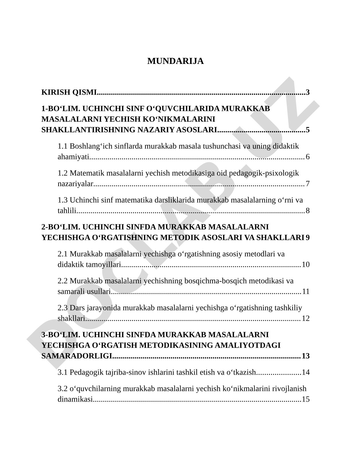 Uchinchi sinfda murakkab masalalarni yechishga o‘rgatish metodikasi