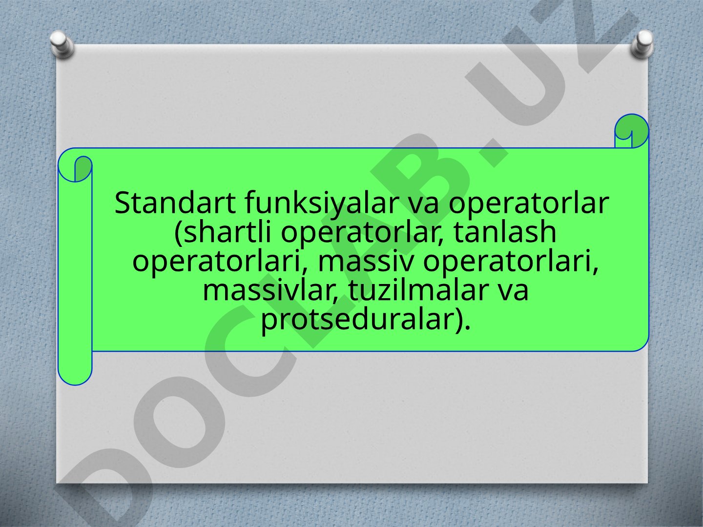 Standart funksiyalar va ko'p o'lchamli massivlar