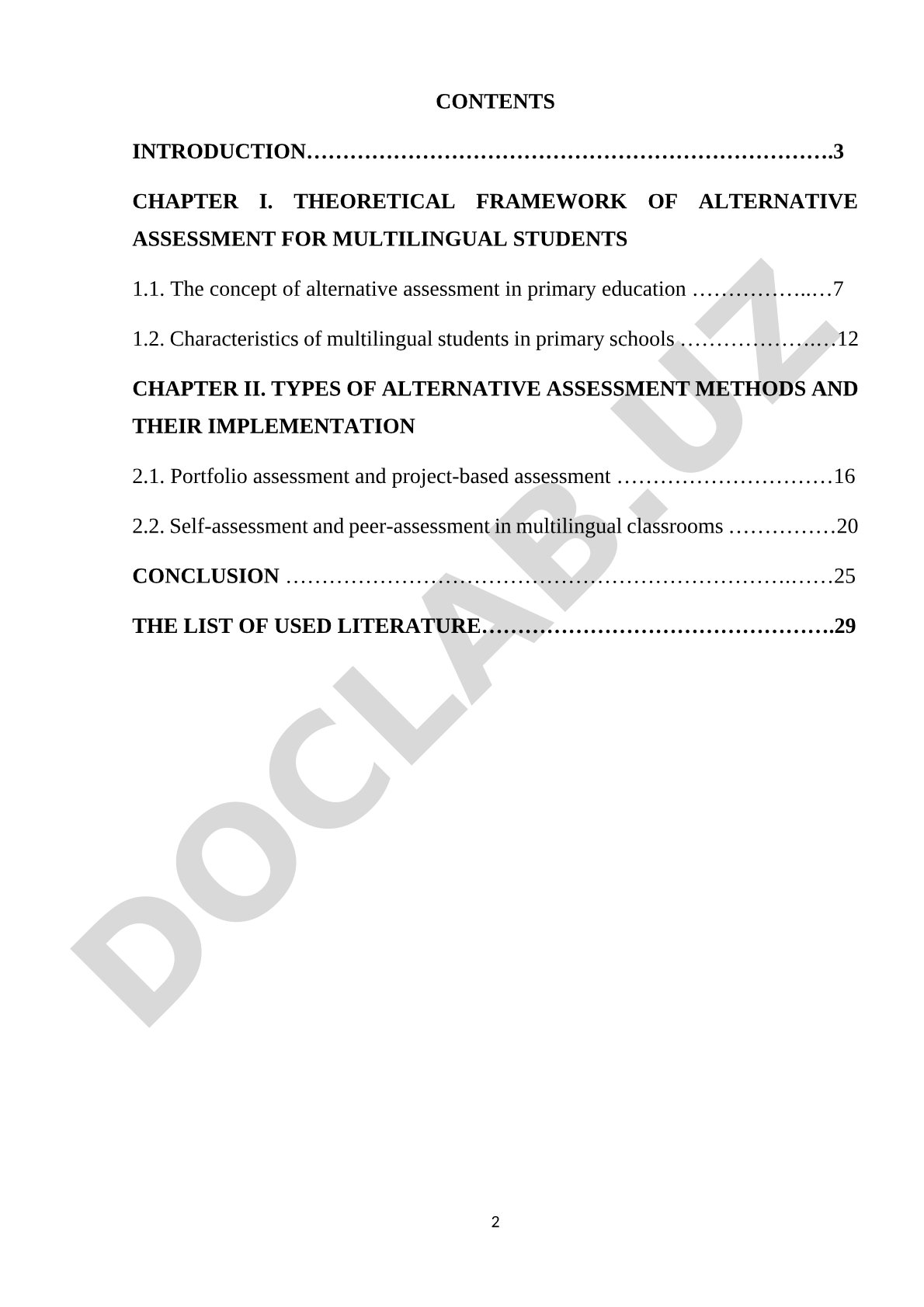 Alternative Assessment Methods for Multilingual Students in Primary Schools