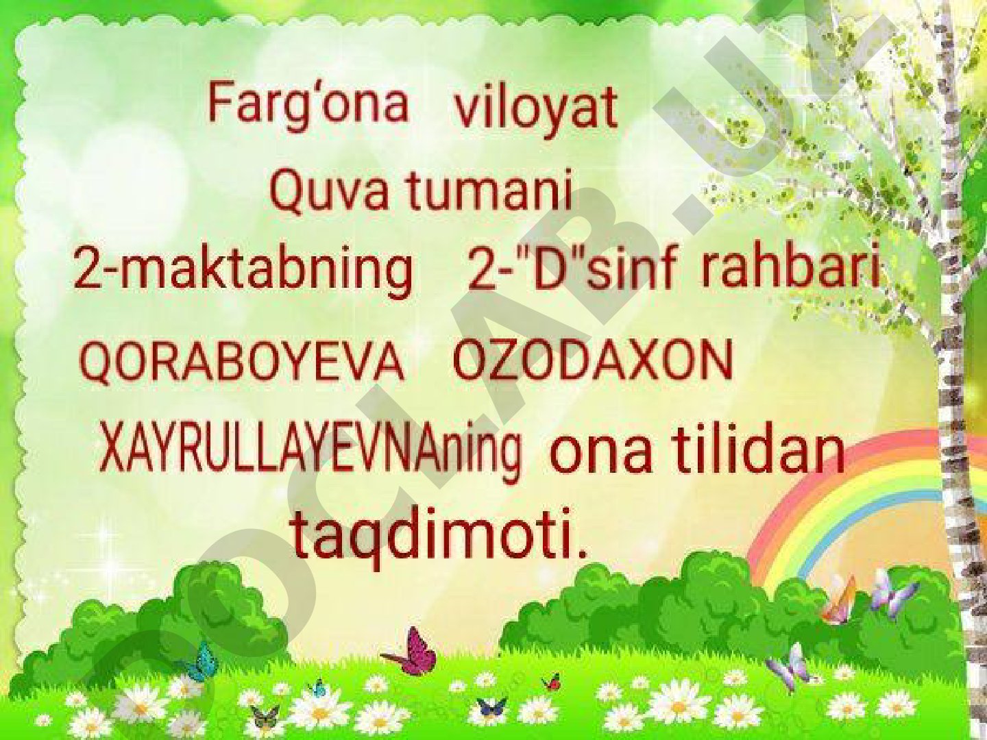 Taqdimot mavzusi aniq emas