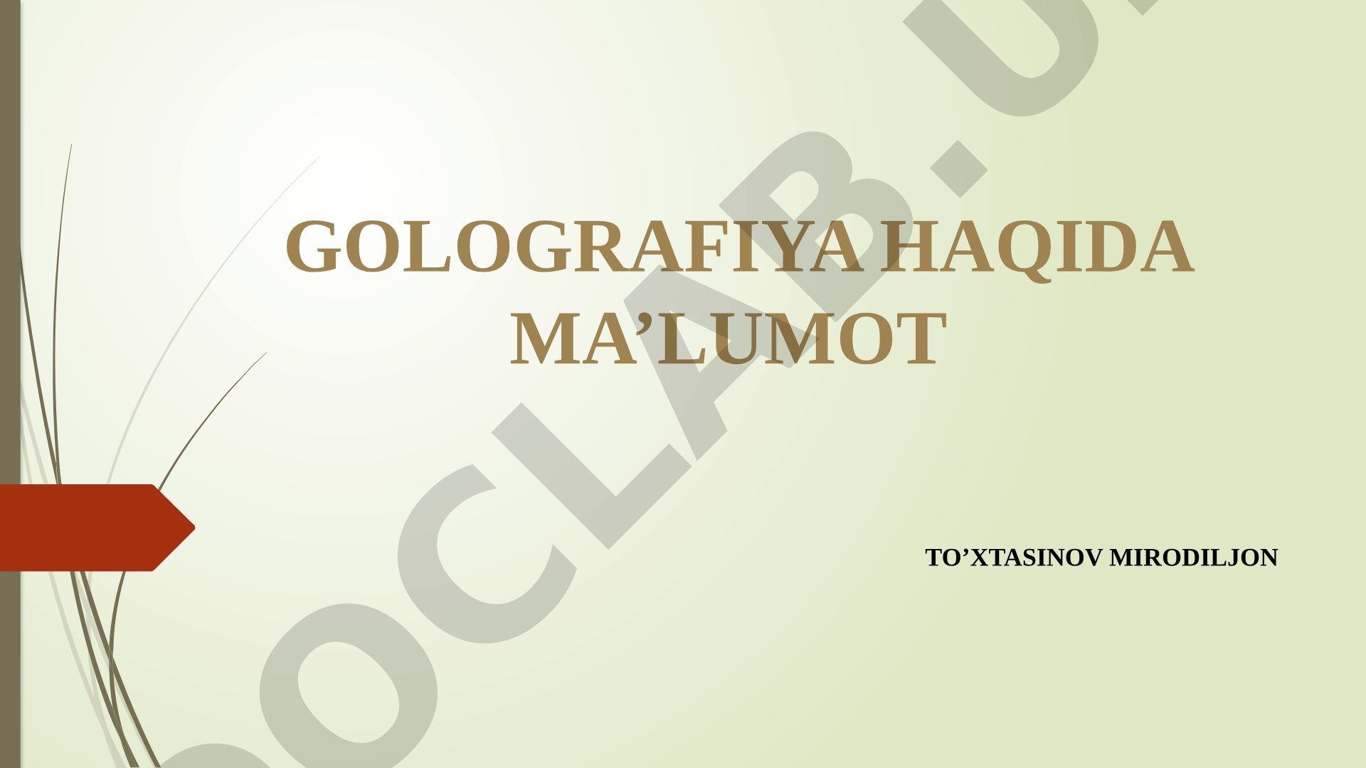 Golografiya haqida ma’lumot