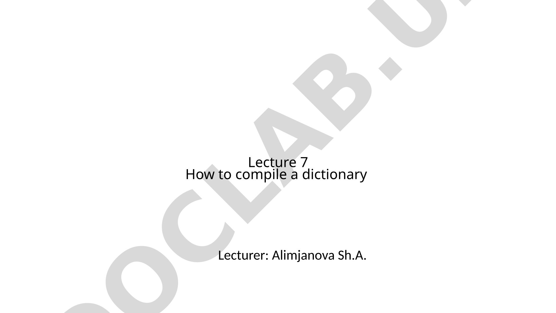 How to compile a subject-specific dictionary
