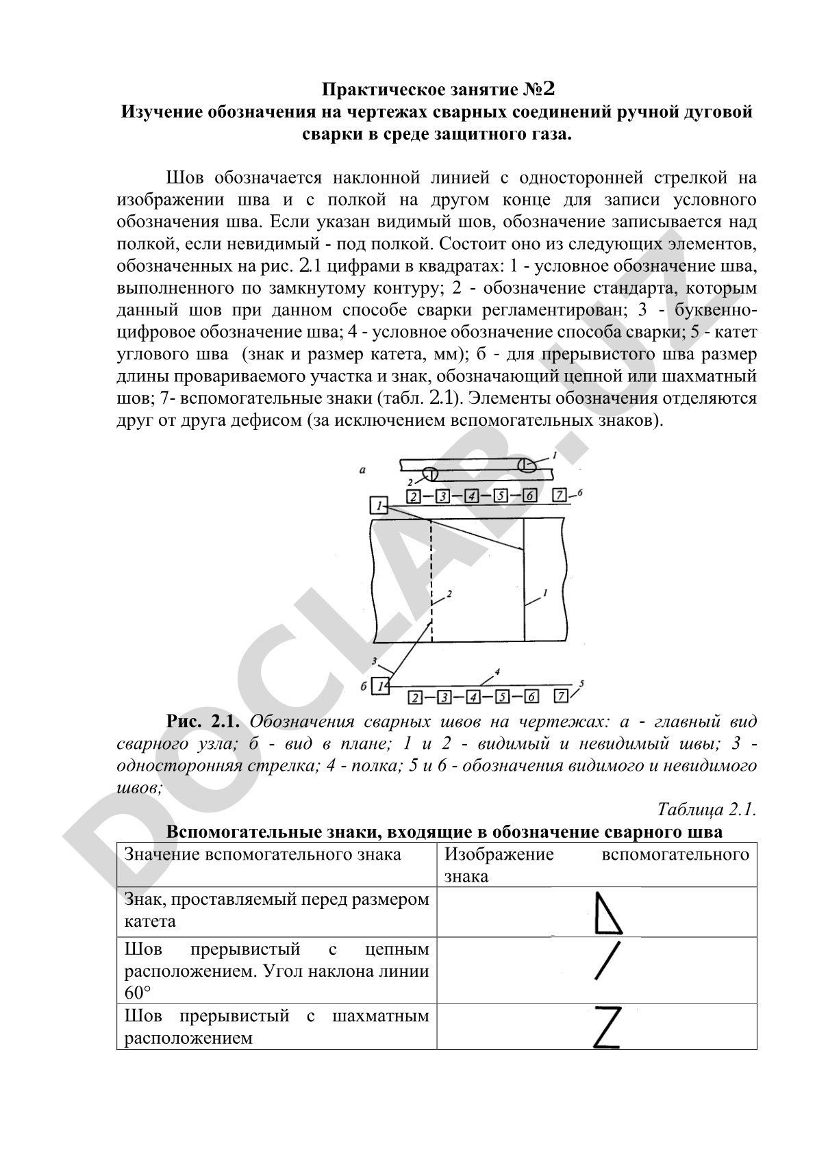 Обозначение сварных соединений ручной дуговой сварки в защитном газе