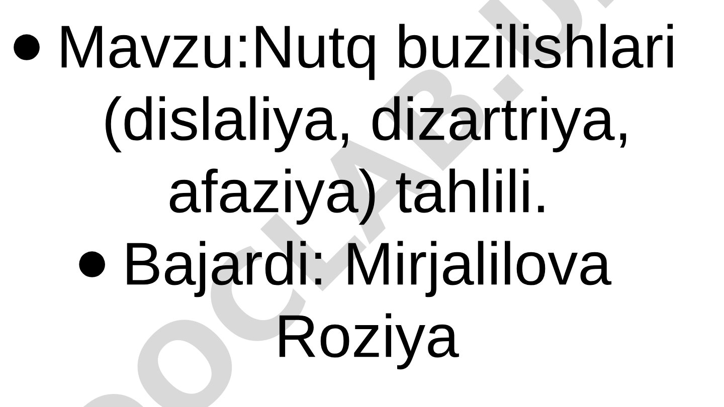 Nutq buzilishlari (dislaliya, dizartriya, afaziya) tahlili