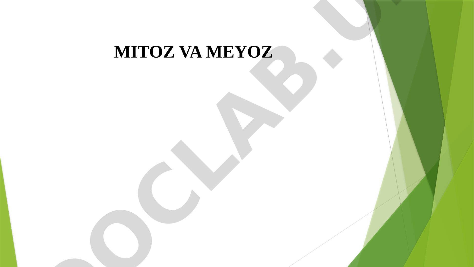Mitoz va meyoz hujayra bo'linish jarayonlari