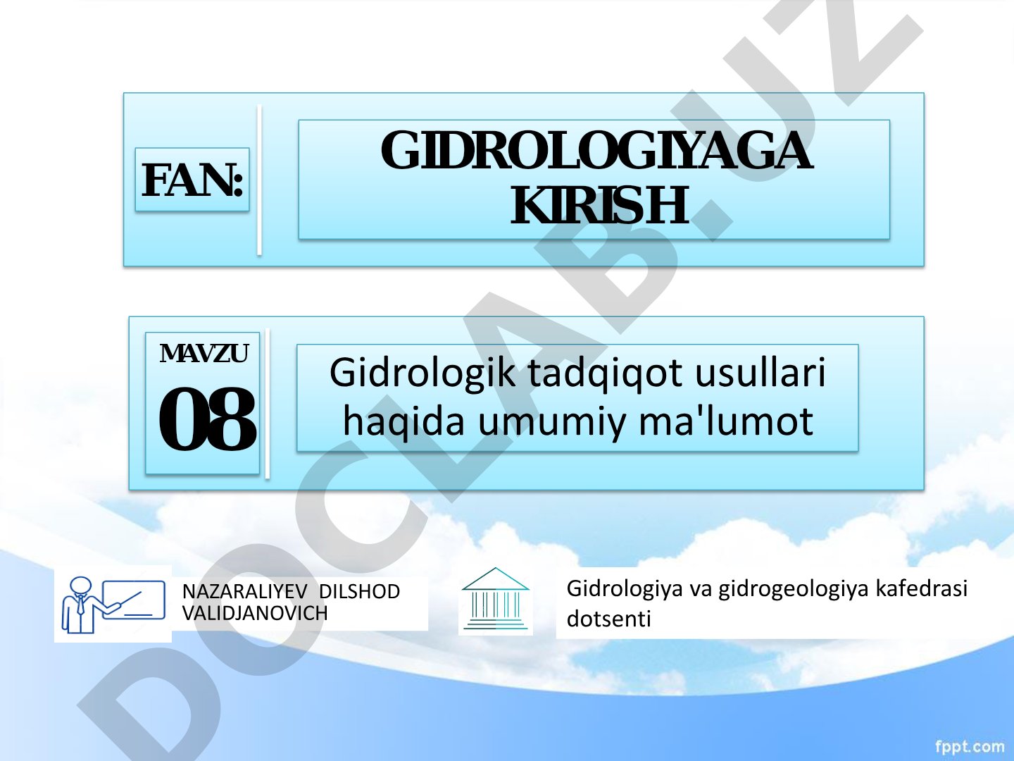 Gidrologiyaga kirish