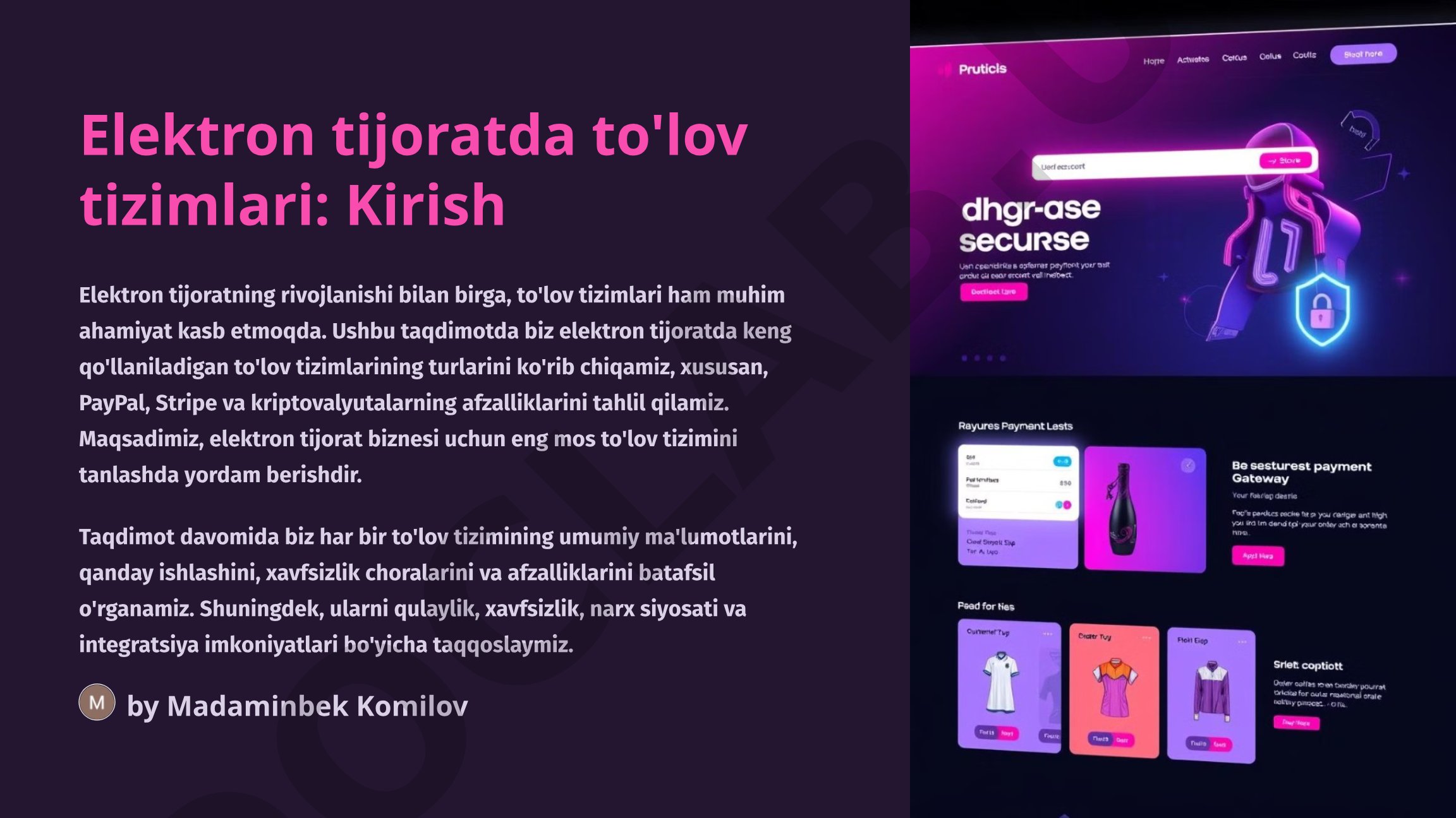 Elektron tijoratda to'lov tizimlari