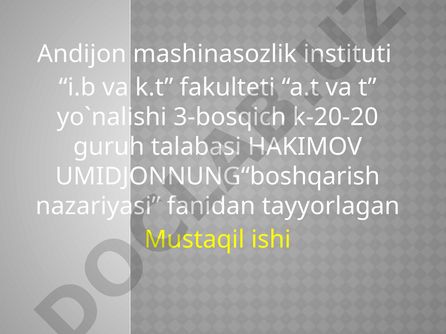 Avtomatik boshqarish tizimlarining harakteristikalari