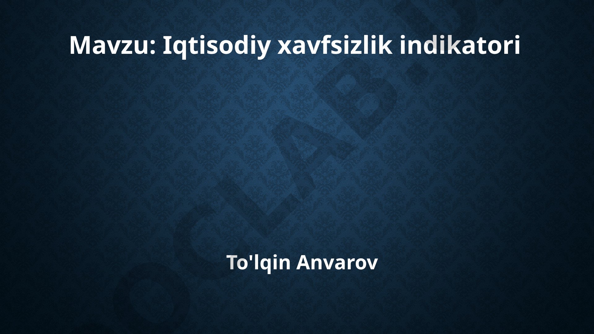 Iqtisodiy xavfsizlik indikatori