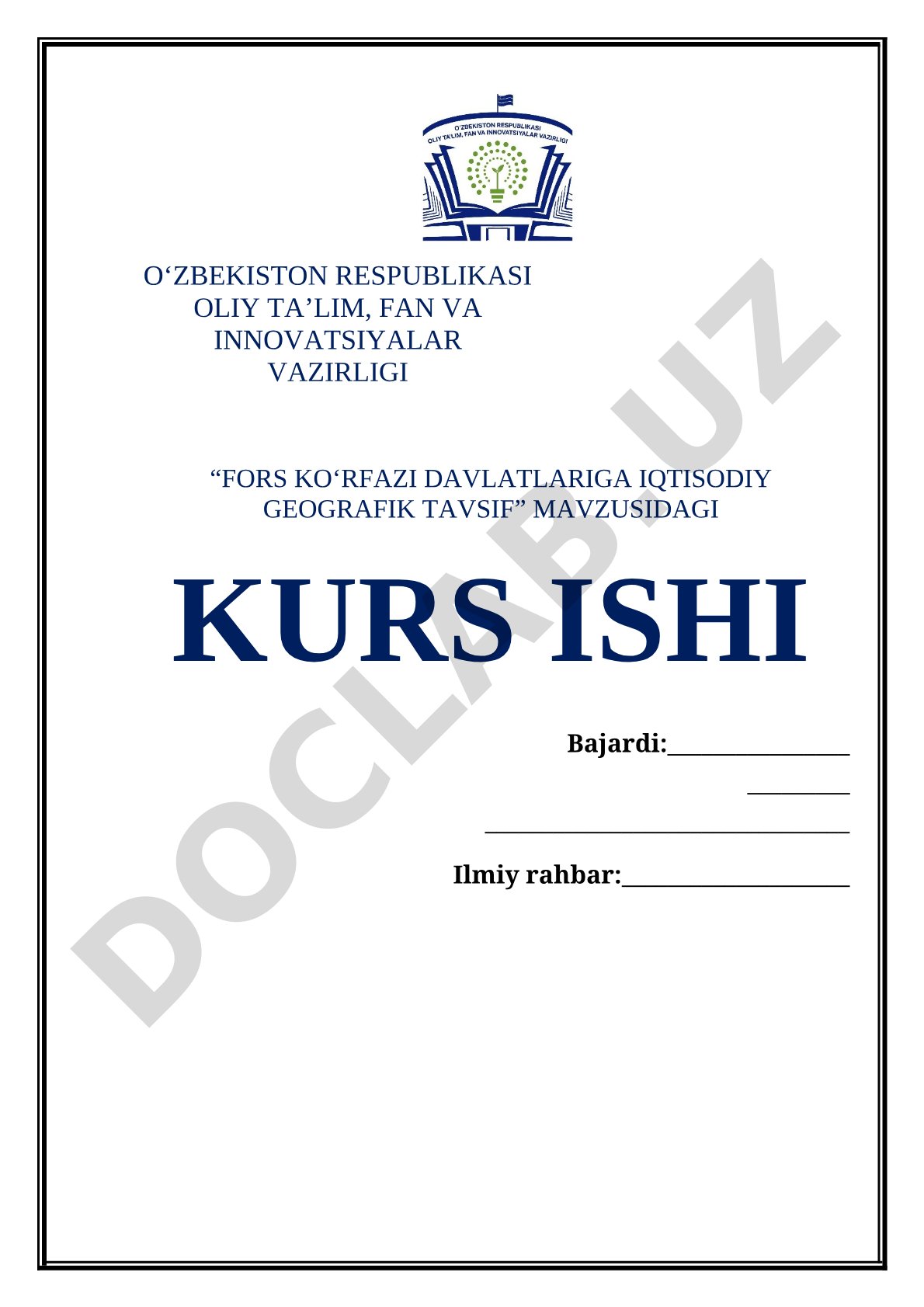 Fors koʻrfazi davlatlariga iqtisodiy geografik tavsif