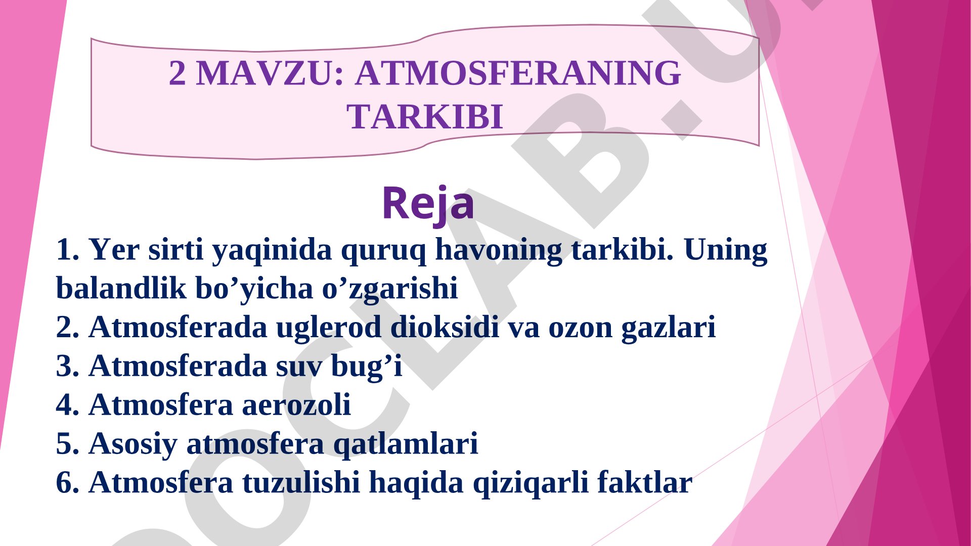 Atmosferaning tarkibi