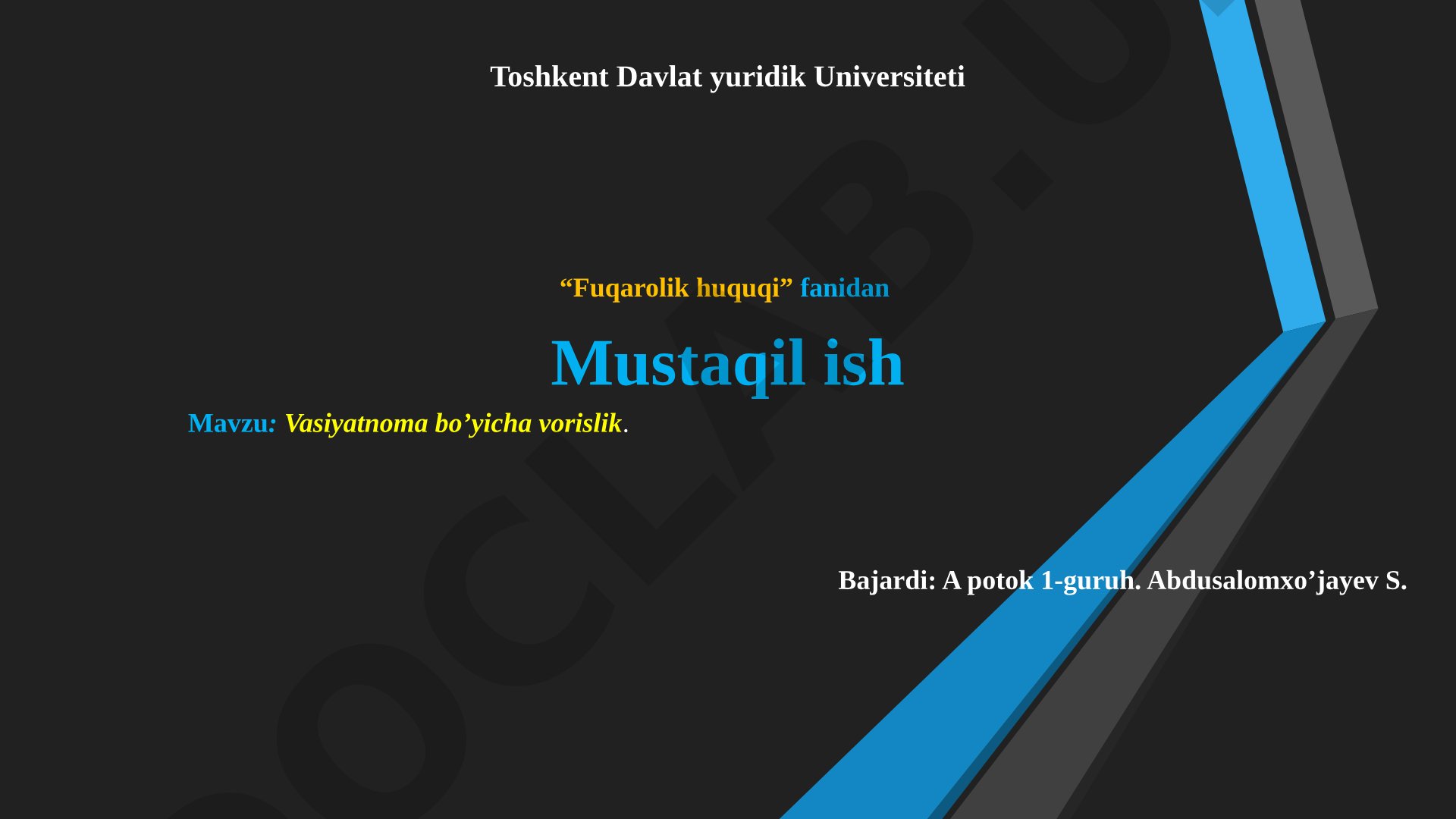 Vasiyatnoma tuzish qoidalari, shartli vasiyatnoma va merosxo'rlar huquqlari haqida