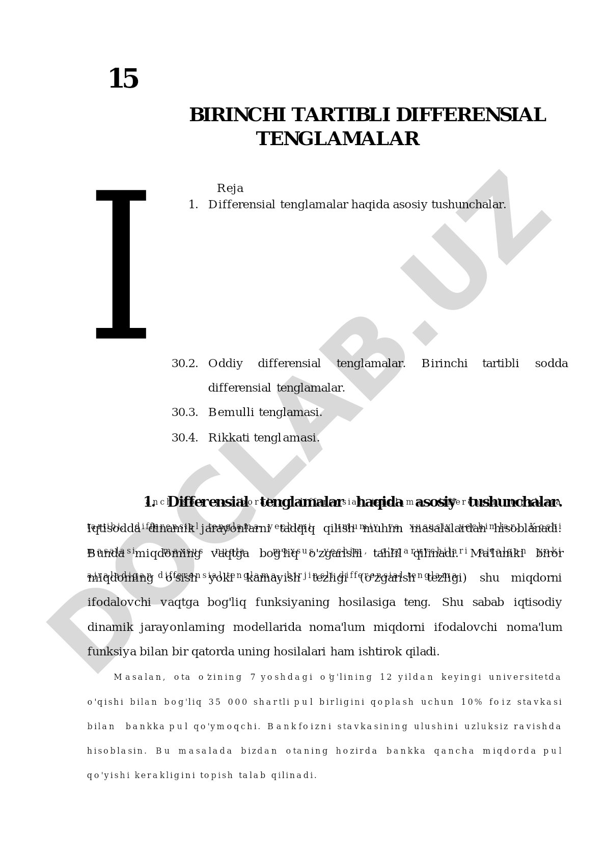 Birinchi tartibli differensial tenglamalar