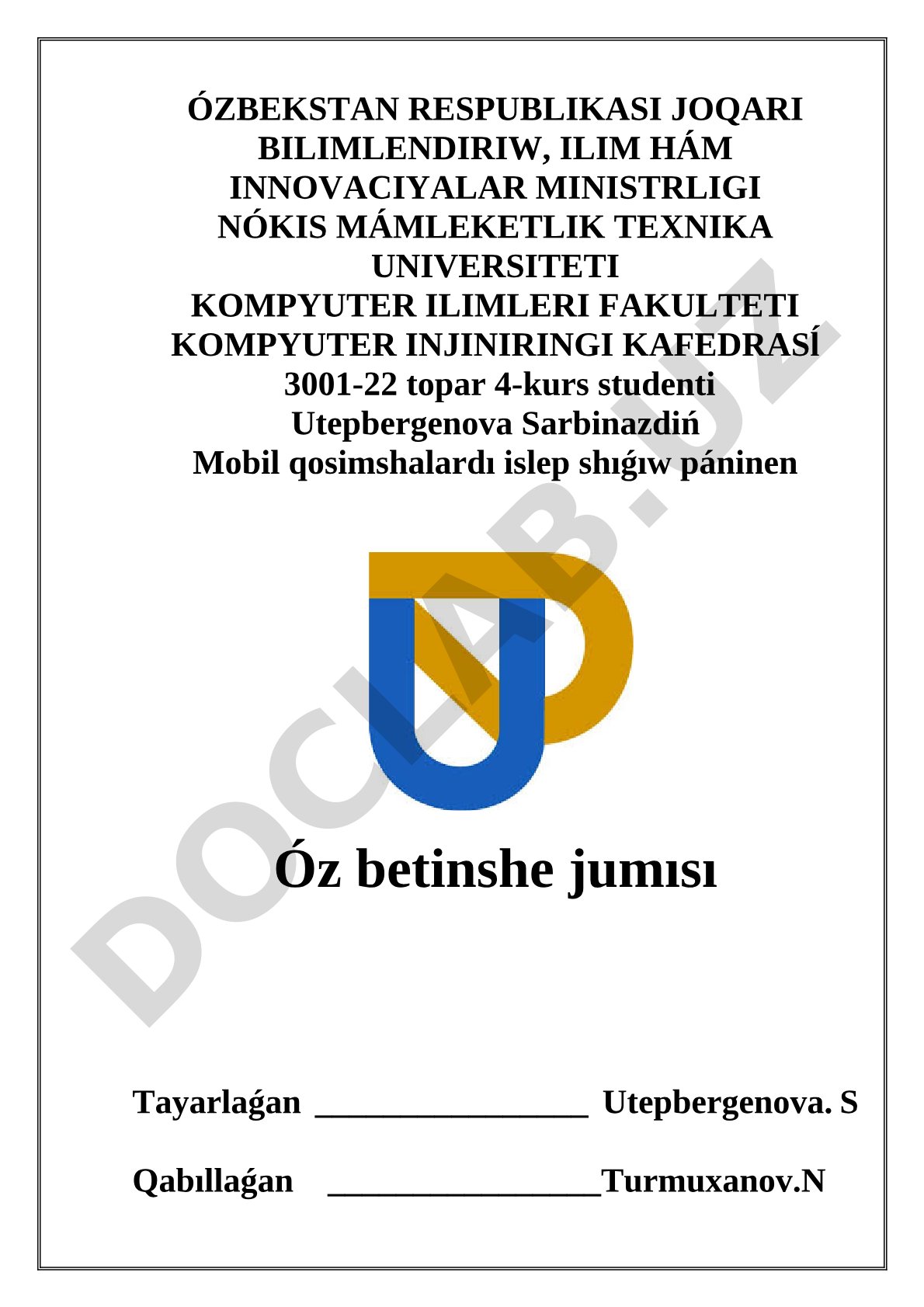 Mobil qosimshalarda tarmaqli programmalastiriw
